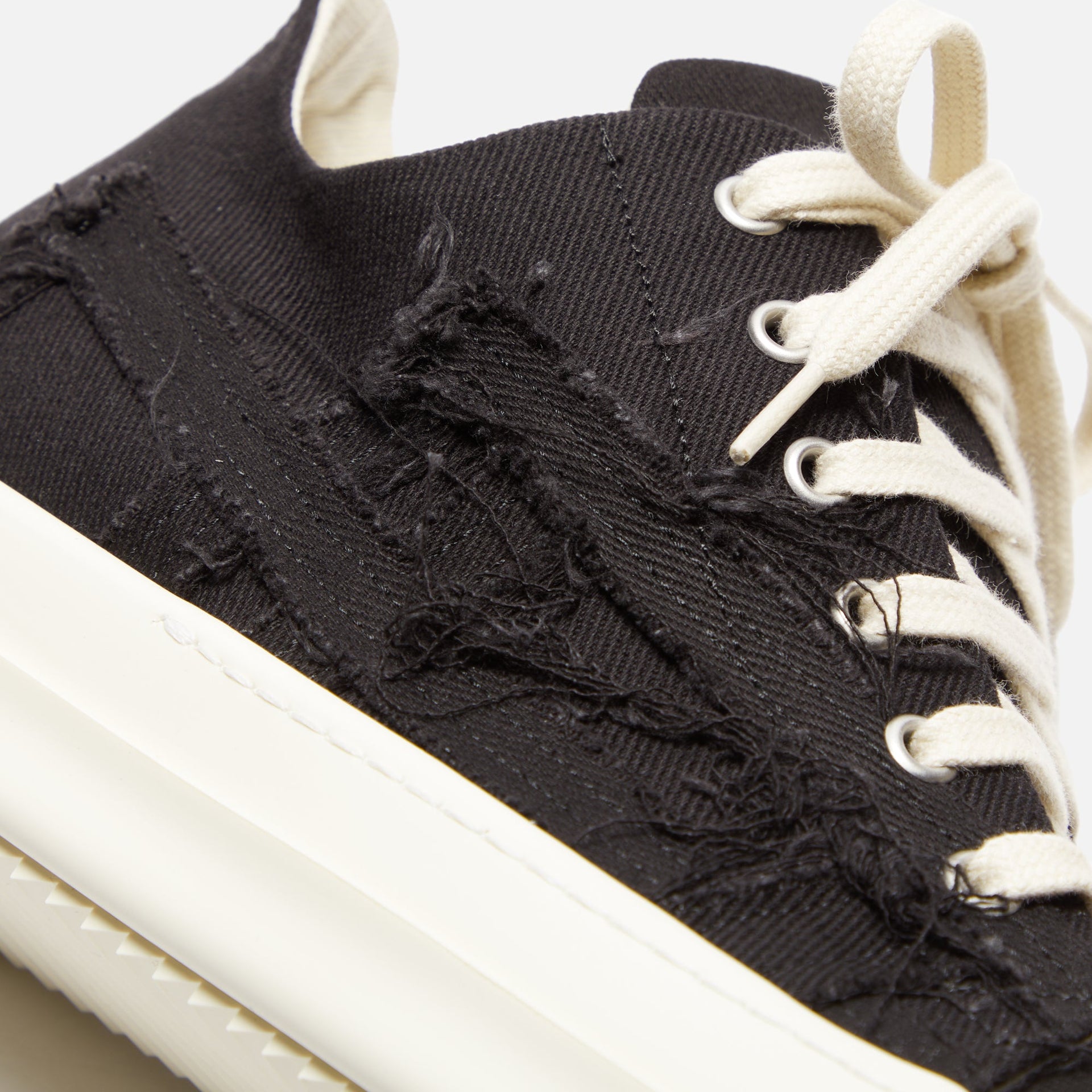 Rick Owens DRKSHDW Slashed Low Sneakers - Black / Milk / Milk