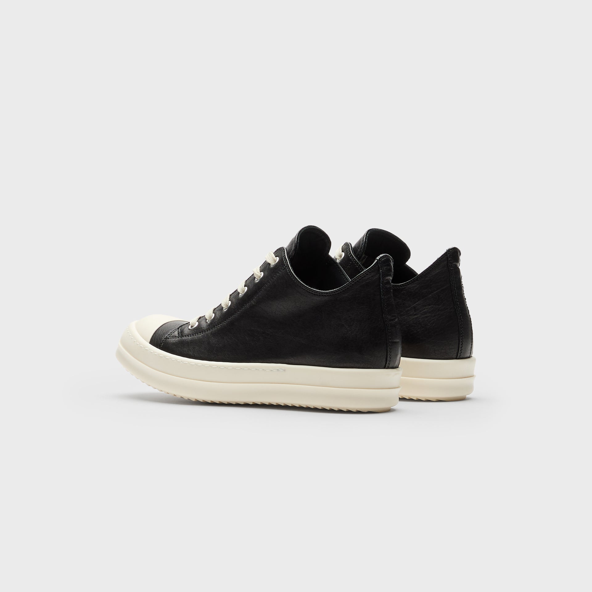 Rick Owens WMNS Scarpe Low Sneaker - Scarpe in Pelle Black / Milk / Milk