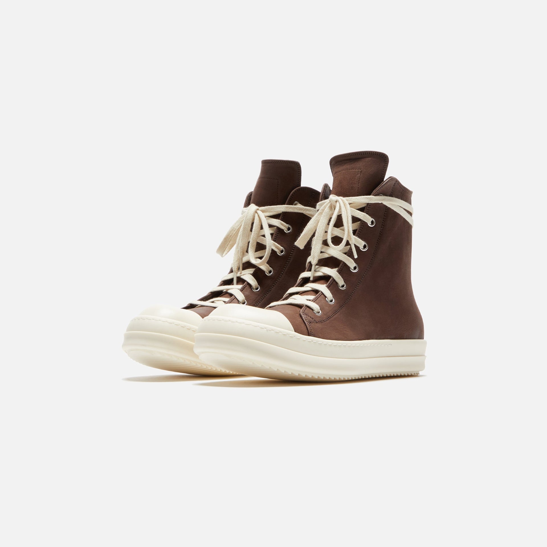 Rick Owens Scarpe in Pelle Sneakers - Brown / Milk / Milk