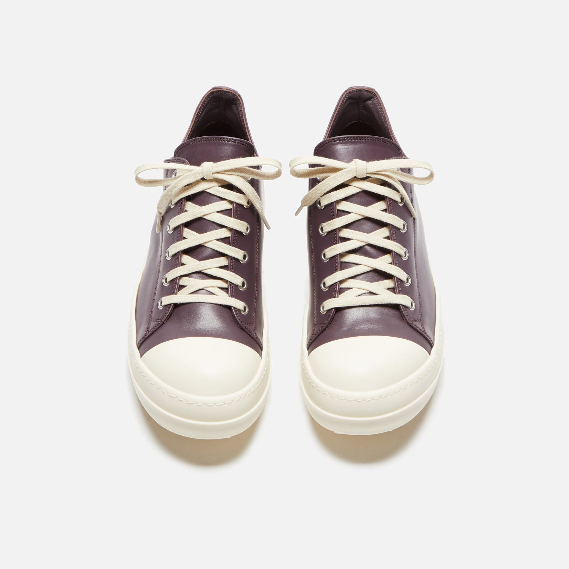 Rick Owens Scarpe in Pelle Low Sneakers - Amethyst / Milk