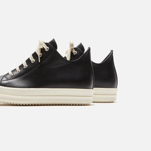 Rick Owens Scarpe in Pelle Low Sneakers - Black / Milk