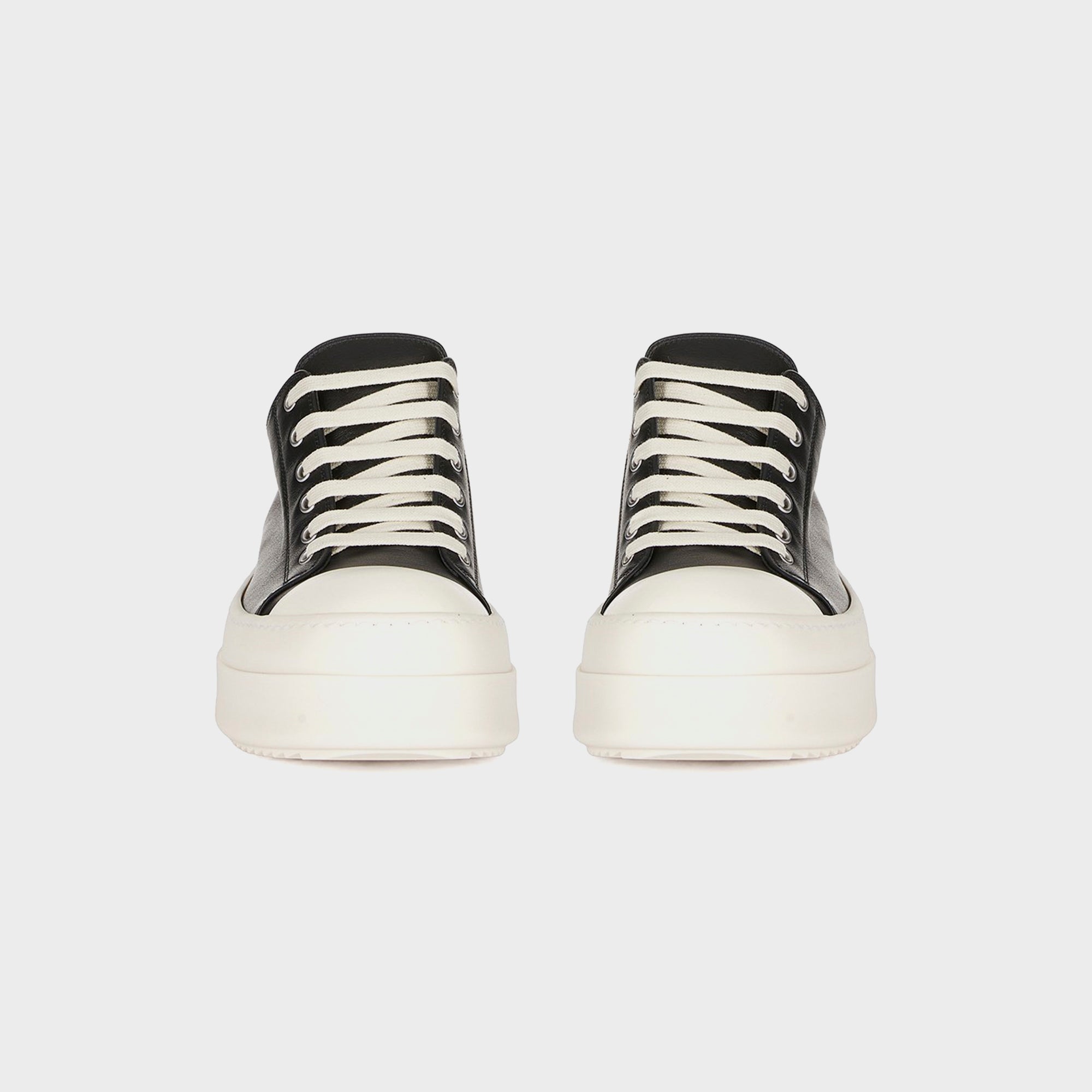 【正規店出品】RICK OWENS MEN MEGA BUMPER SNEAKERS BLACK/MILK Rick Owens Mega Bumper Leather Sneakers Black Milk Men's