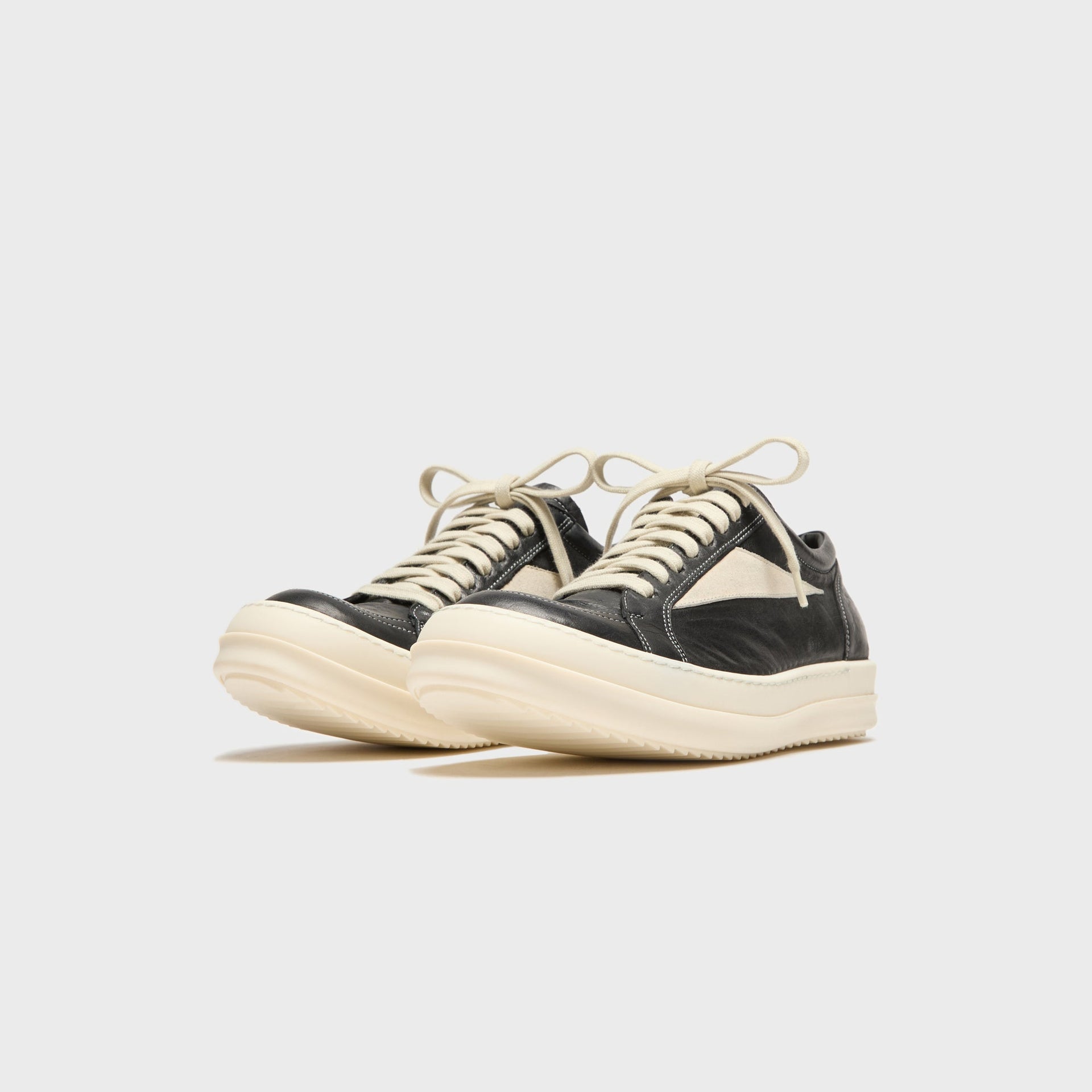 Rick Owens WMNS Vintage Sneaks Scarpe - Pelle Black / Milk / Milk