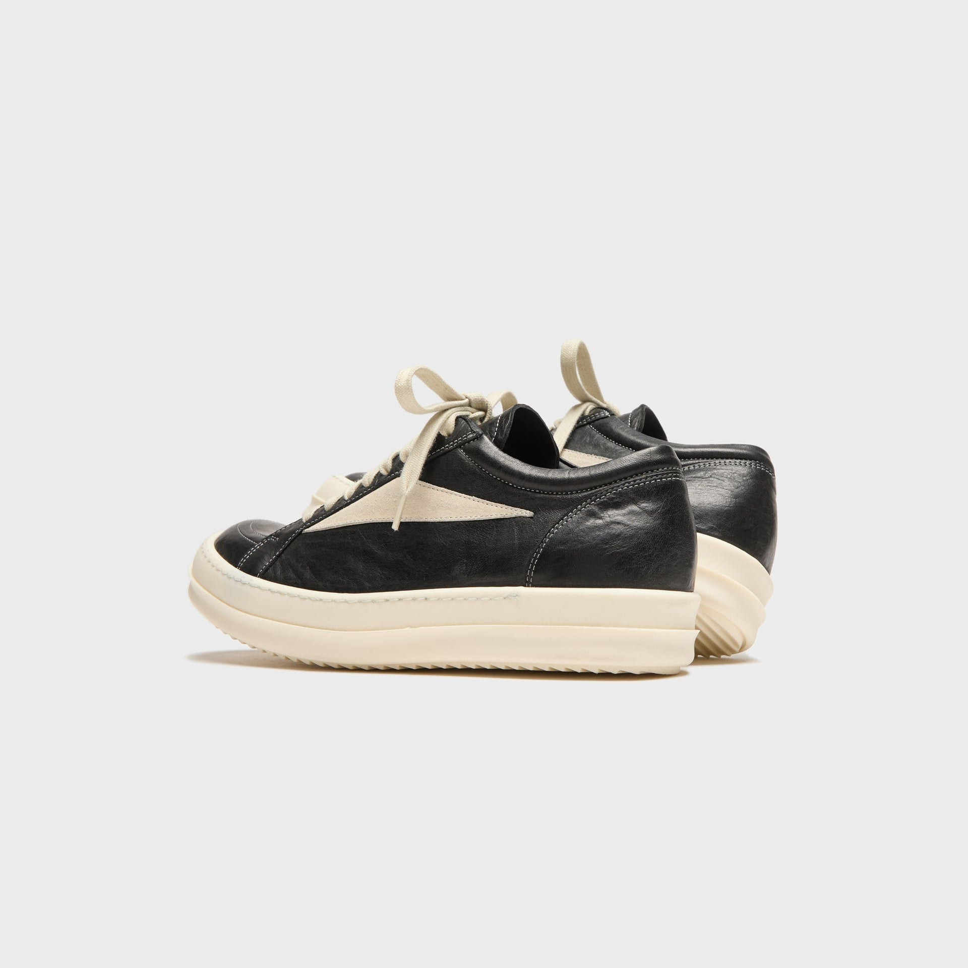 Rick Owens WMNS Black Temple Vintage Sneaks - Pelle Black / Milk / Milk
