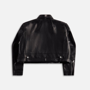 Rick Owens Giacca In Pelle Cropped Jumbo Bauhaus Stooges - Black