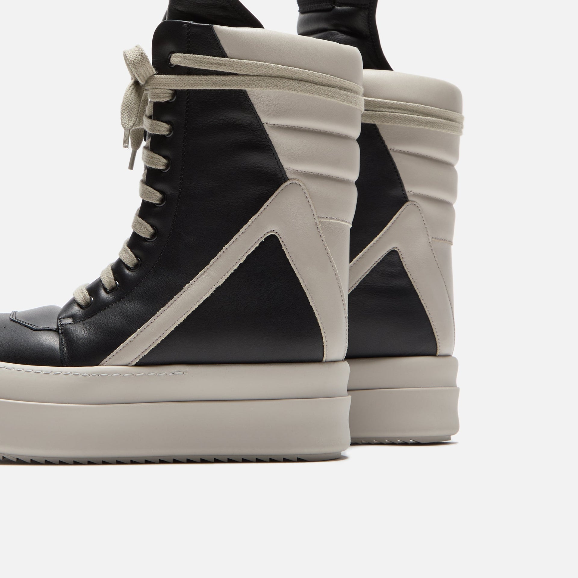 Rick Owens Mega Geobasket Sneakers - Black / Pearl / Pearl