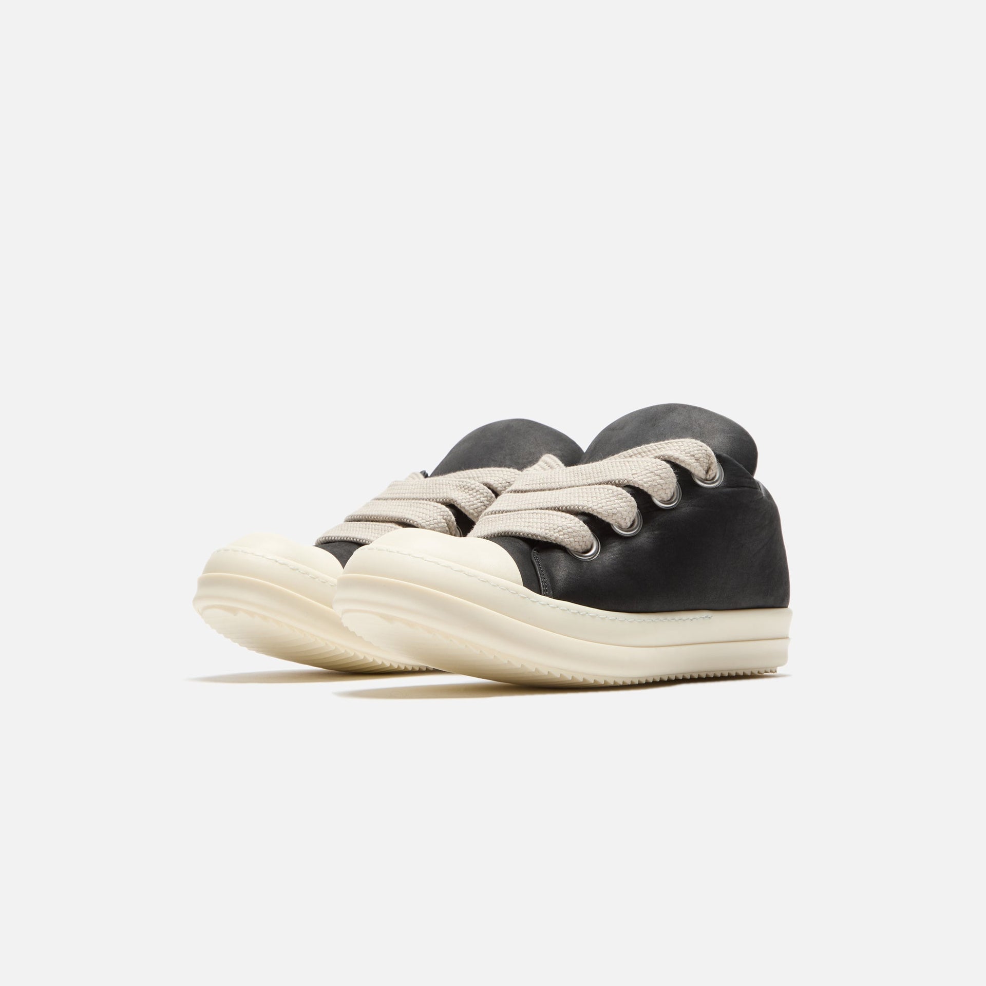 Rick Owens Porterville Jumbo Lace Padded Low Sneakers - Black / Milk / Milk