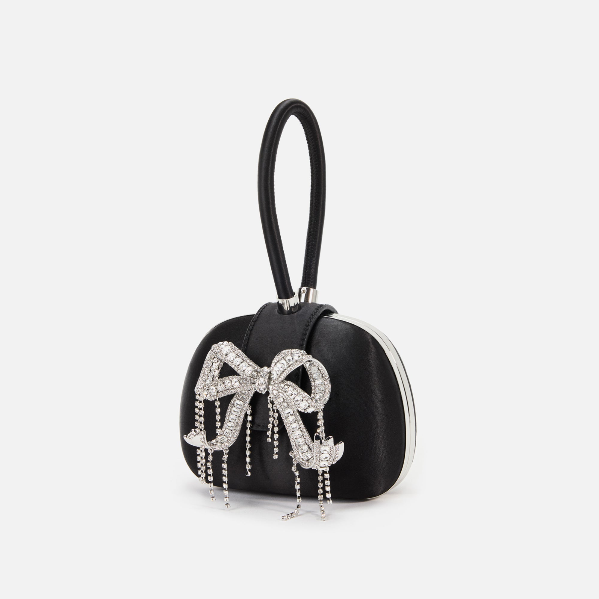 【関税・送料込み】SELF-PORTRAIT TOP HANDLE BAGS Self-Portrait Satin Top Handle Clutch Bag - Black – Kith Europe