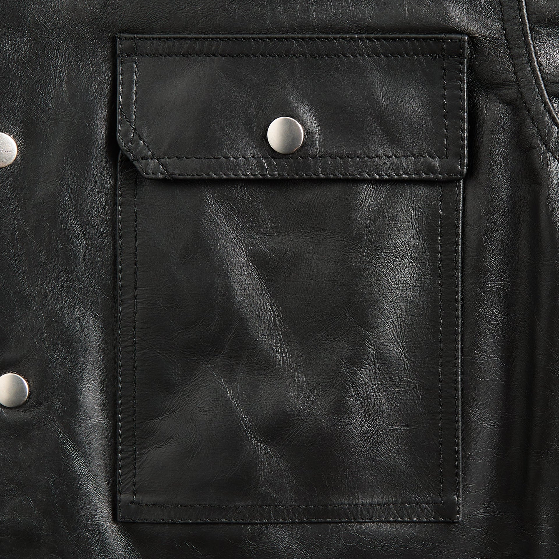 Rick Owens Giacca In Pelle Outershirt - Black