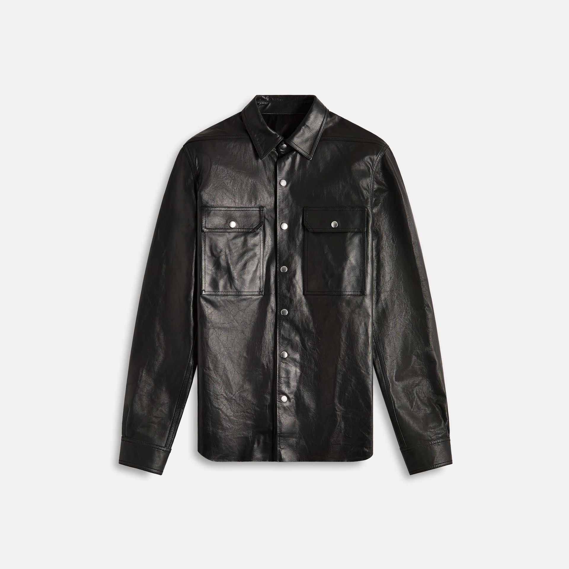 Rick Owens Giacca In Pelle Outershirt - Black