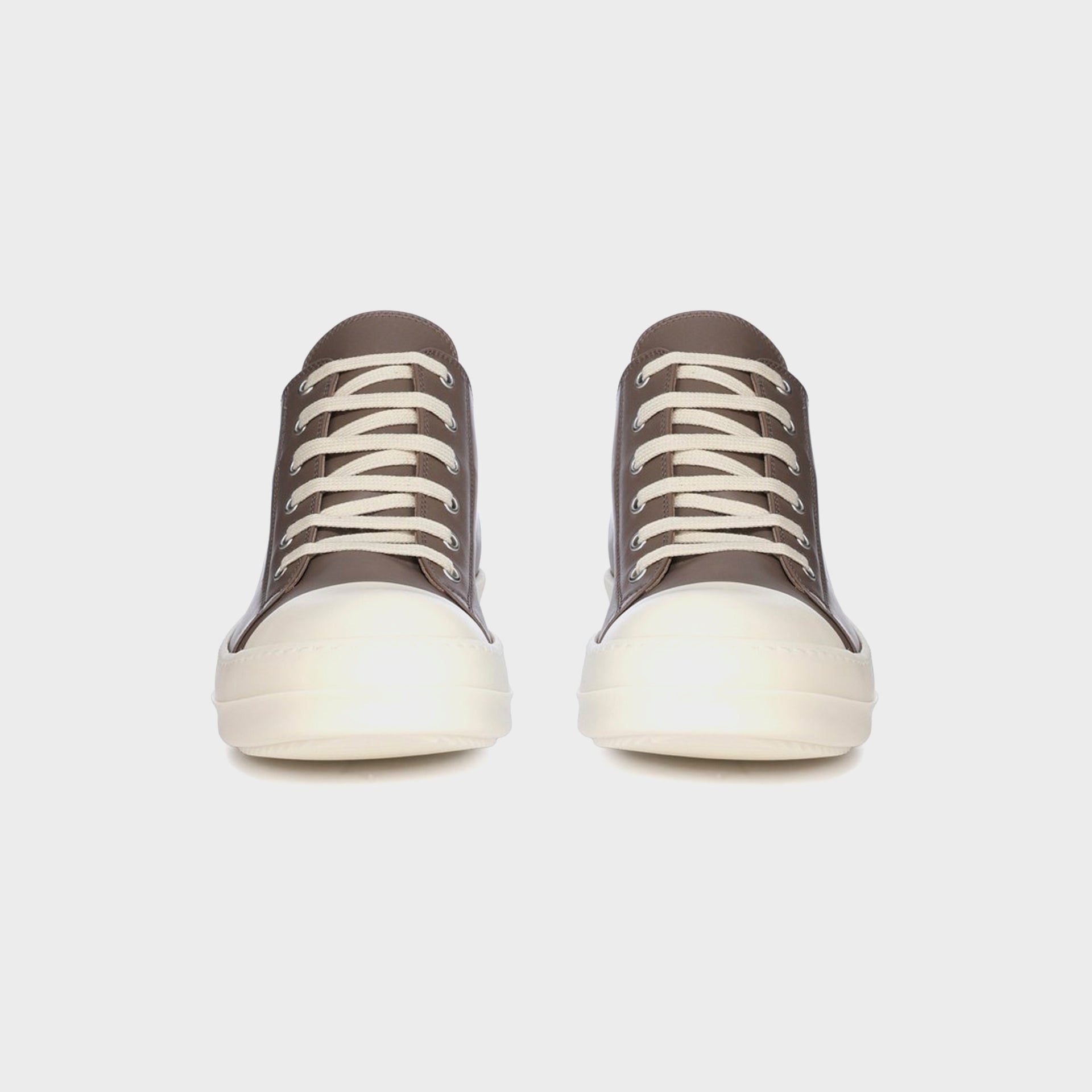 Rick Owens Low Sneaks Scarpe - Pelle Dust / Milk / Milk