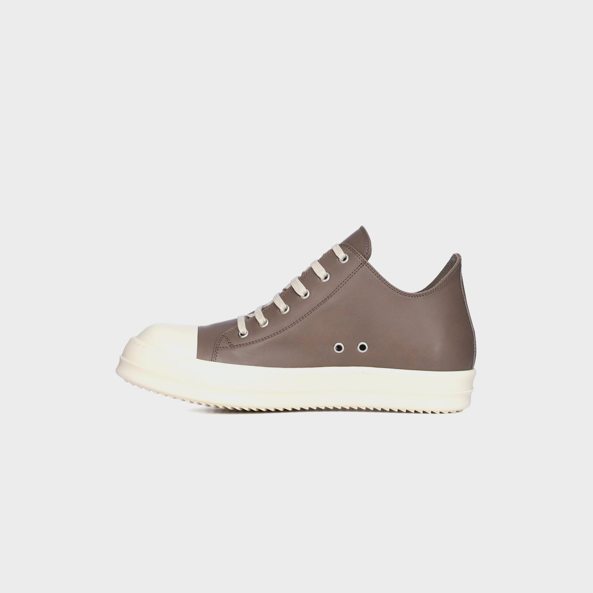 Rick Owens Low Sneaks Scarpe - Pelle Dust / Milk / Milk