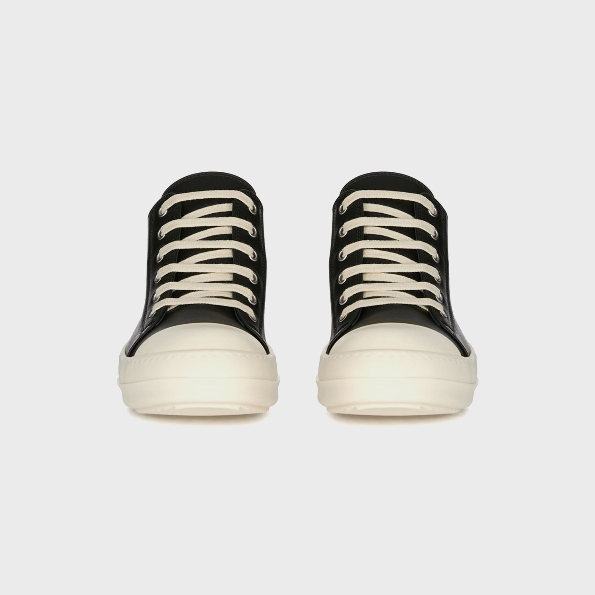 Rick Owens Concordians Low Sneaks - Pelle Black / Milk / Milk