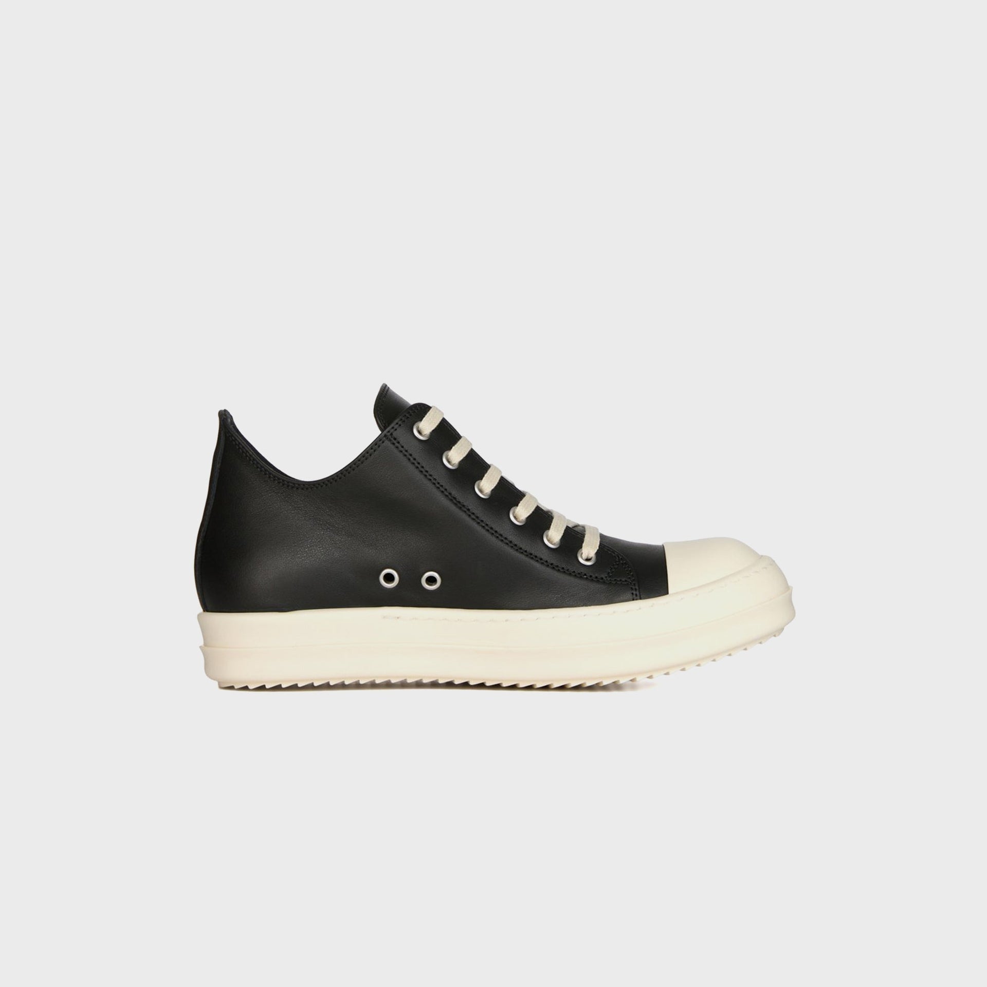 Rick Owens Concordians Low Sneaks - Pelle Black / Milk / Milk