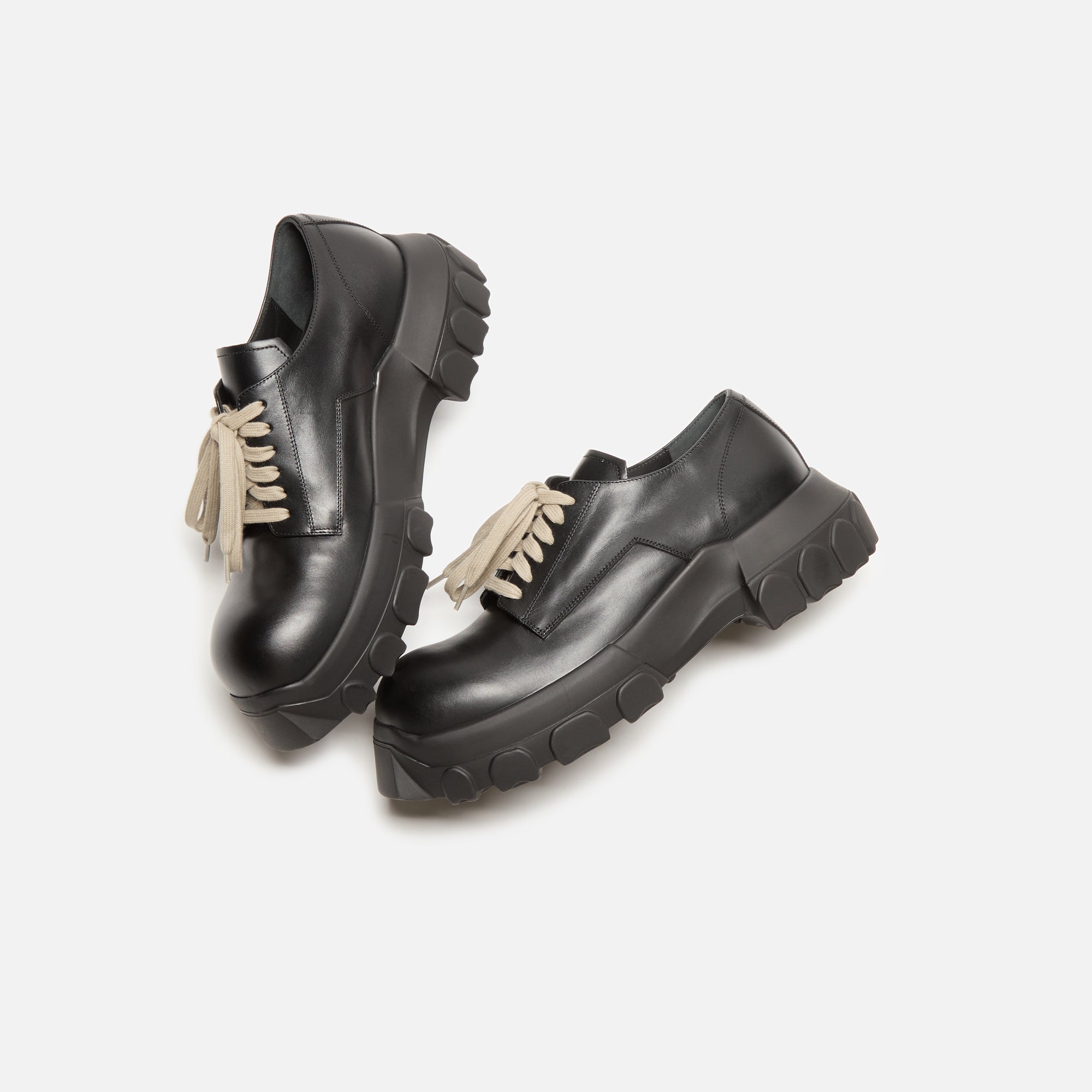 Rick Owens Laceup Bozo Tractor - Black /Black Scarpe in