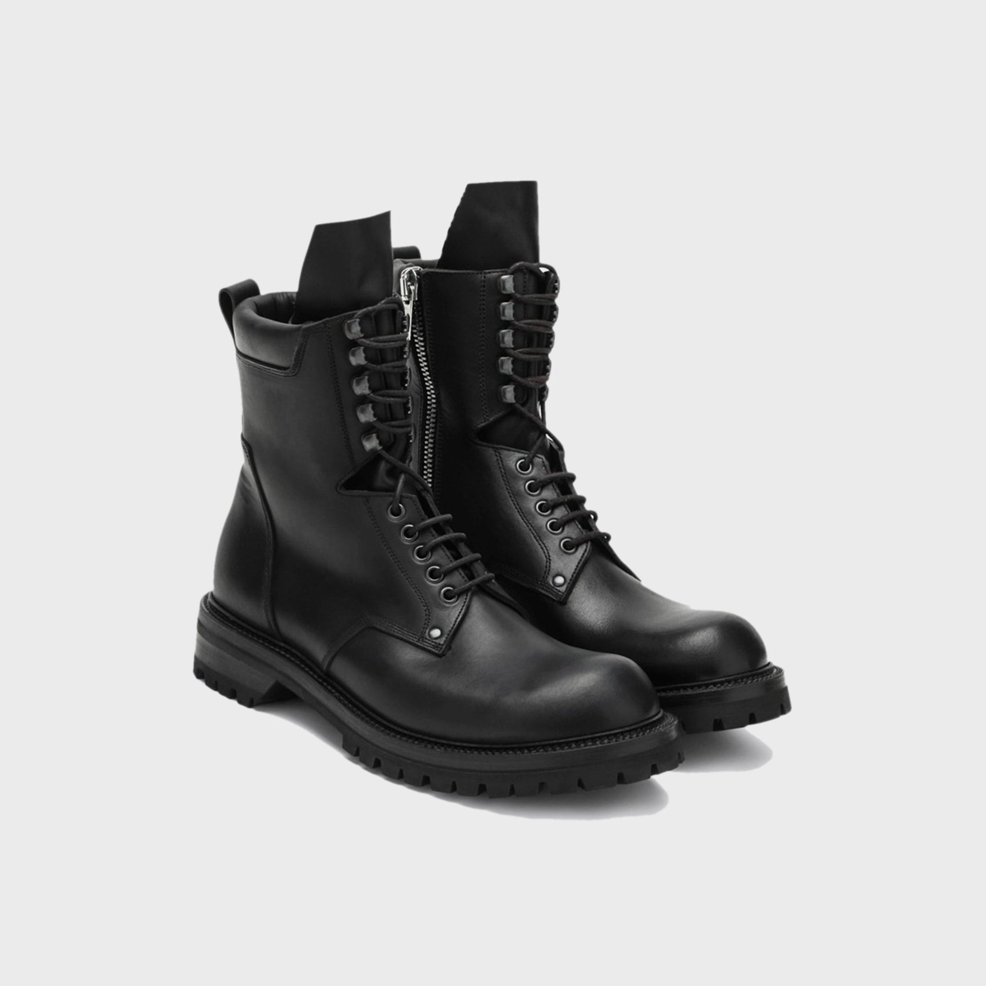 Rick Owens Stivali In Pelle Army Low Boot - Black
