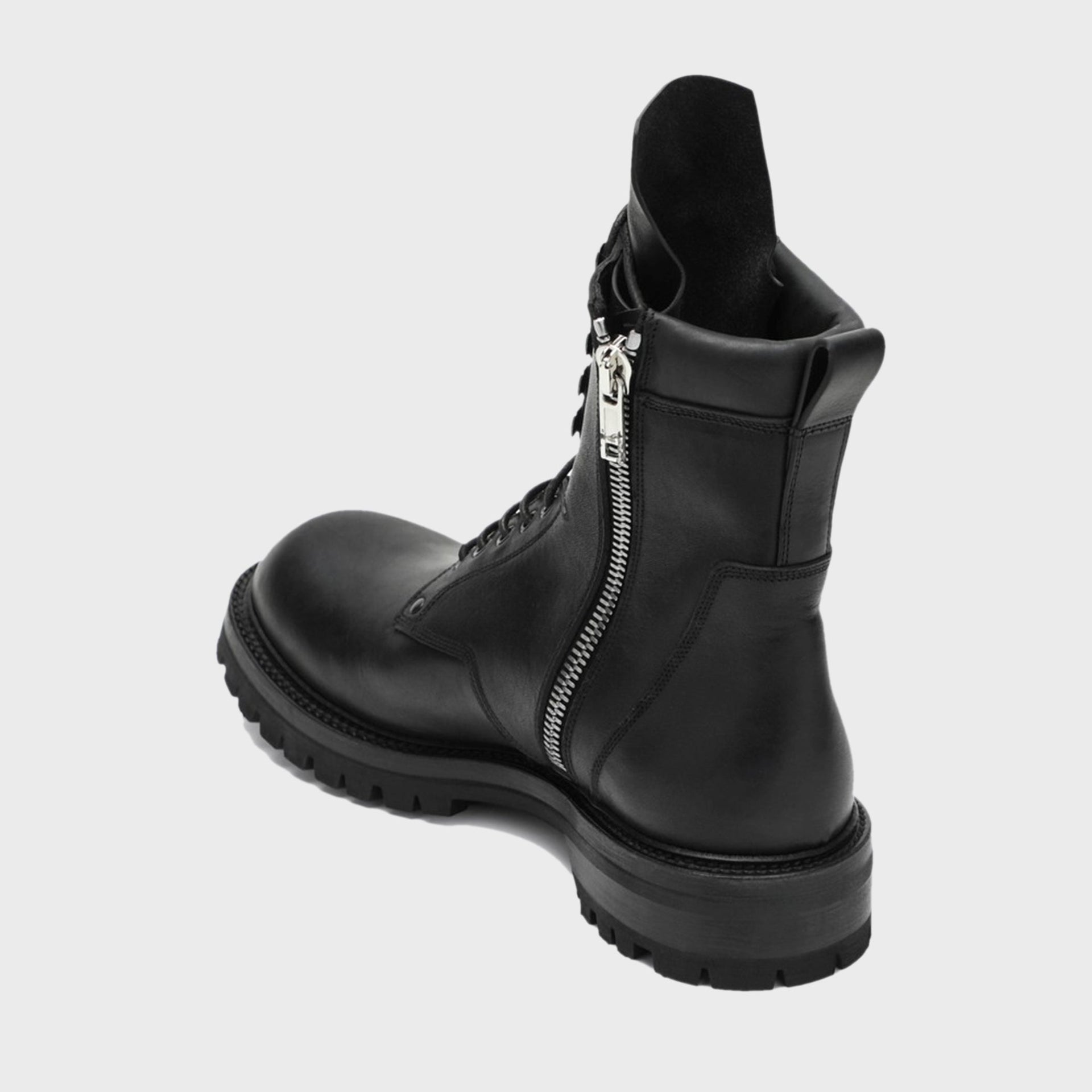 Rick Owens Stivali In Pelle Army Low Boot - Black