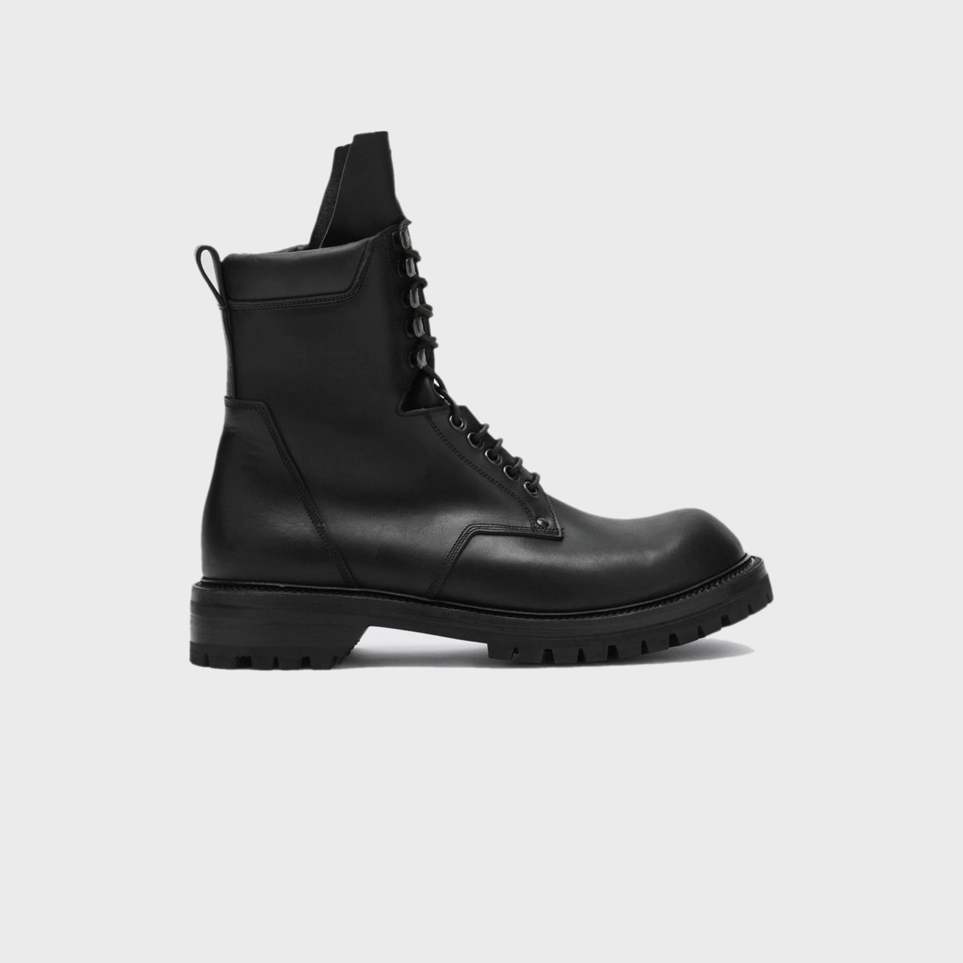 Rick Owens Stivali In Pelle Army Low Boot - Black