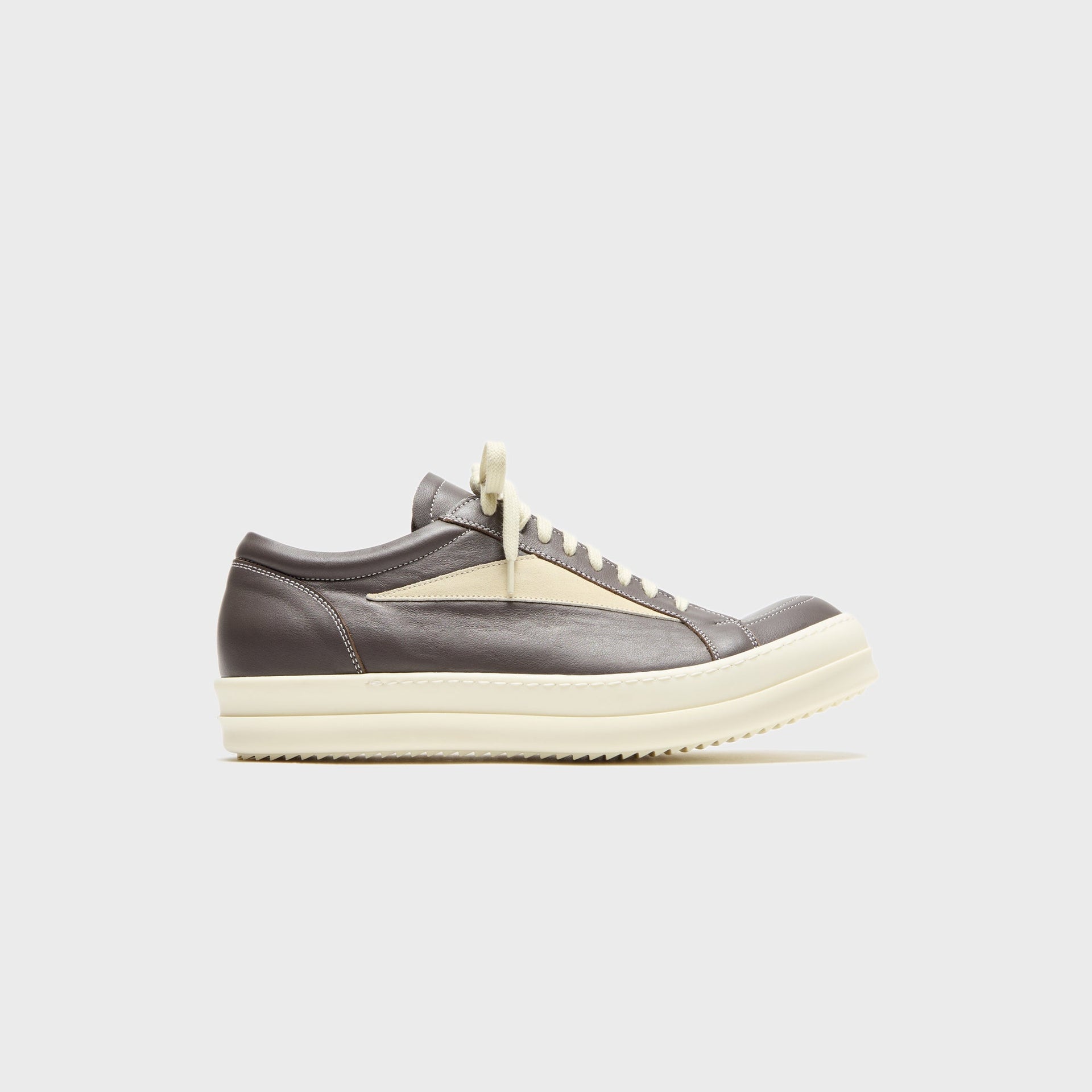 Rick Owens Vintage Sneakers Scarpe In Pelle  -  Dark Dust / Milk / Milk