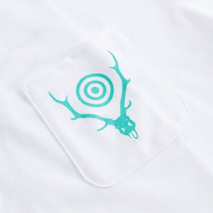 South2 West8 Round Pocket Tee - Circle Horn White