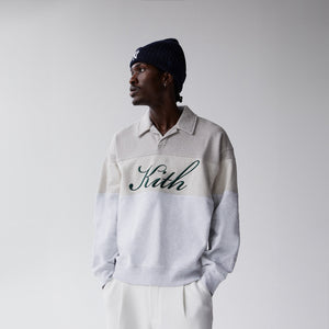 Kith Color-Blocked Nelson Collared Pullover - Light Heather Grey