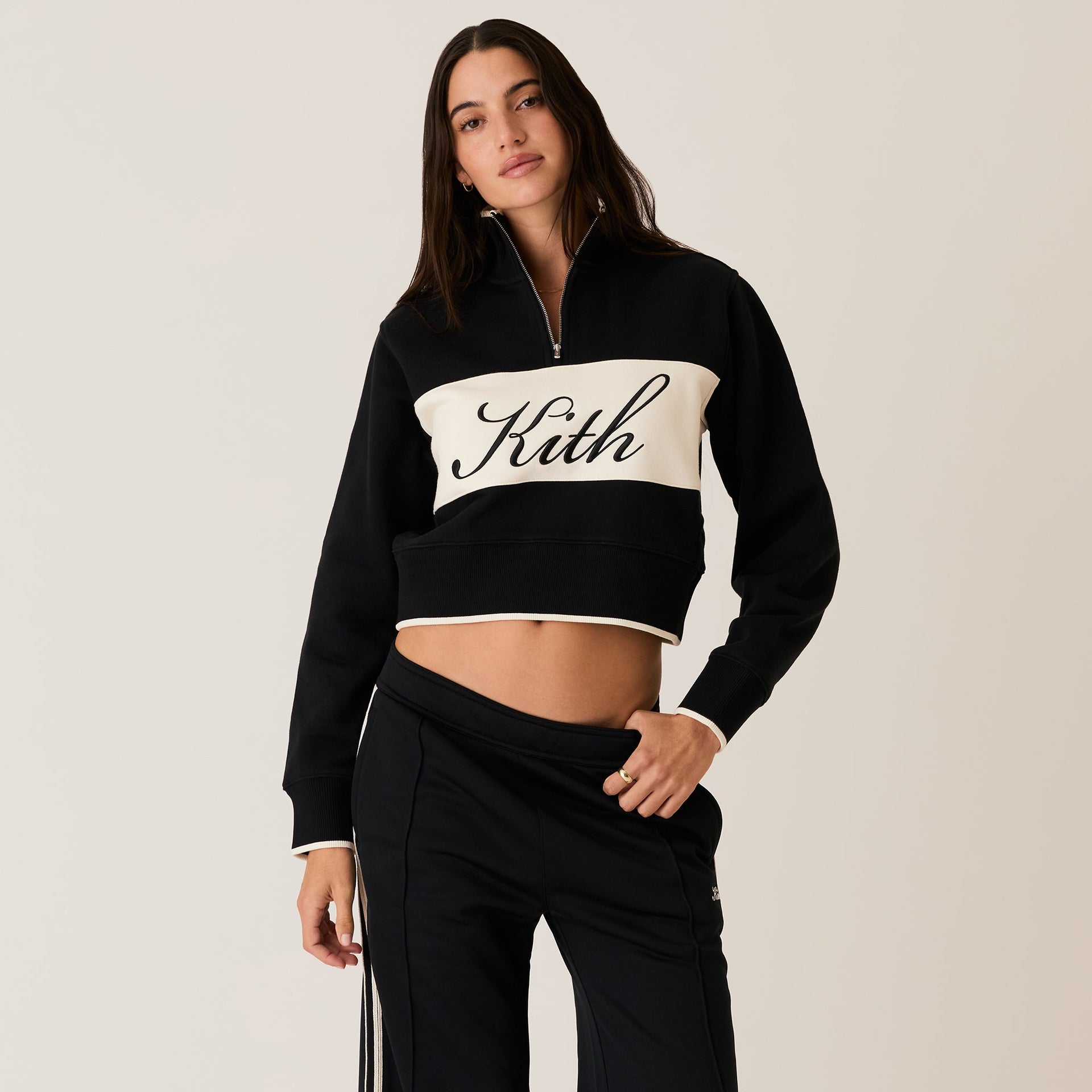 Kith Women Hunter II Script Quarter Zip - Black