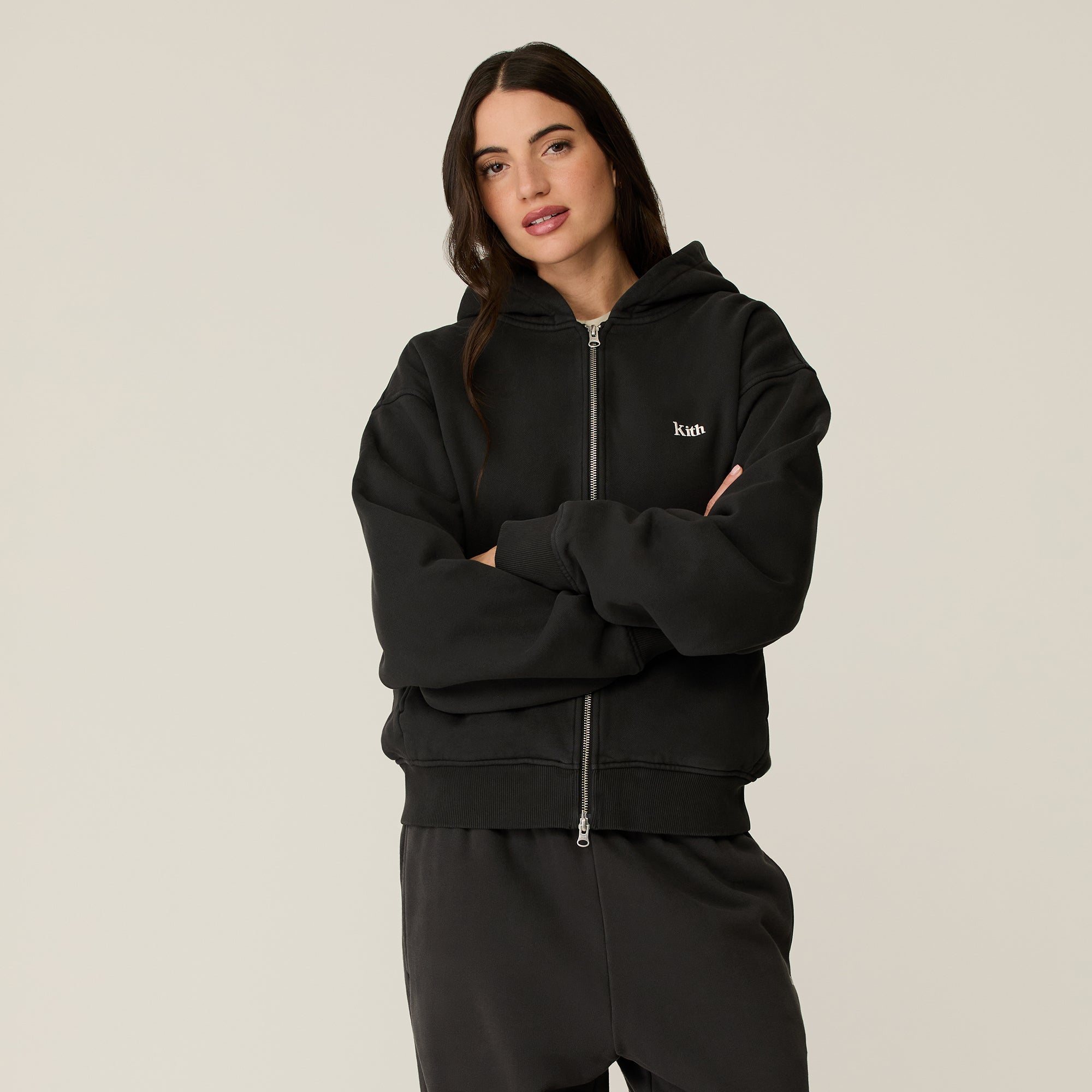 Kith Women Tanner Full Zip Hoodie - Black – Kith Europe
