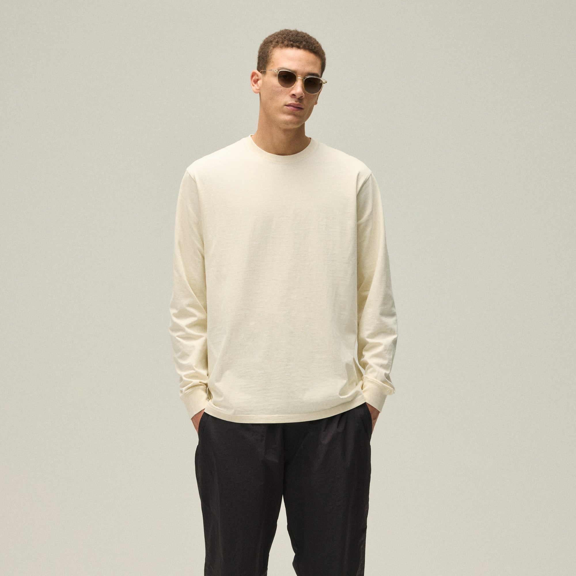 Kith Long Sleeve Vintage Wash Tee - Sandrift – Kith Europe