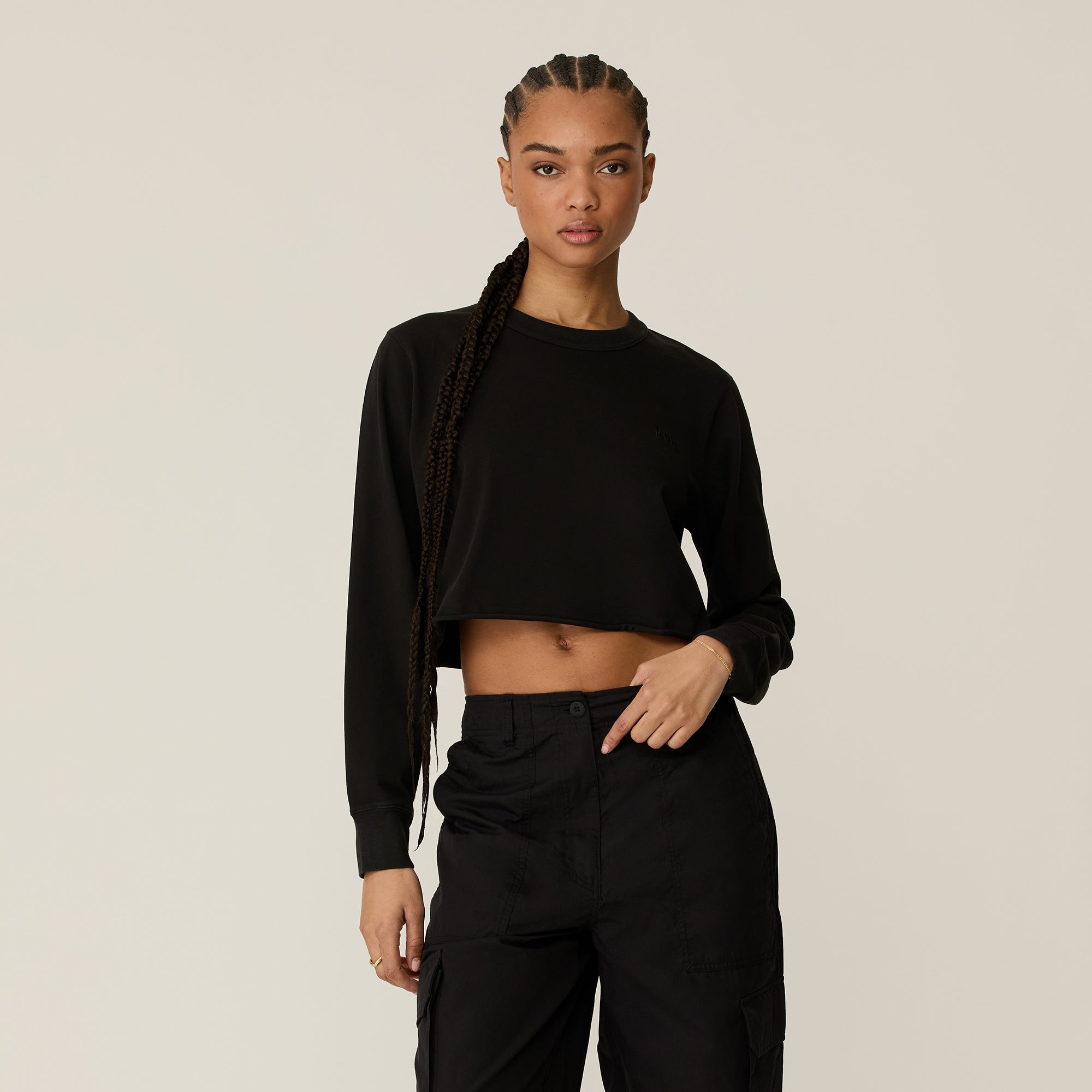 Kith Women Lucy Cropped Long Sleeve II Tee - Mass – Kith Europe