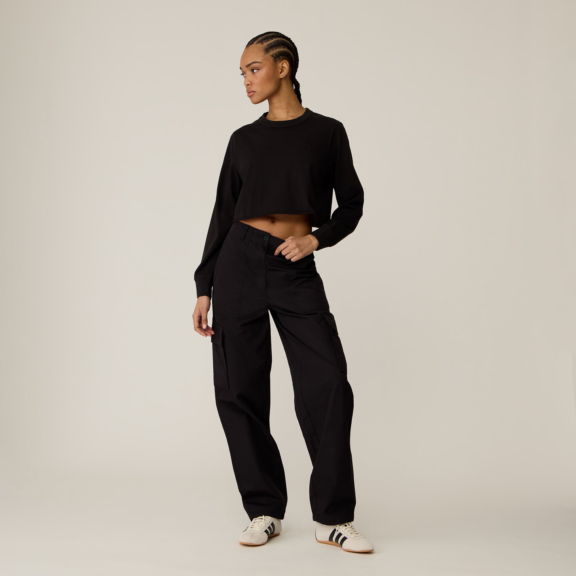 kith women ロンパース Kith Women Lucy II Cropped Long Sleeve Tee - Mass – Kith Europe