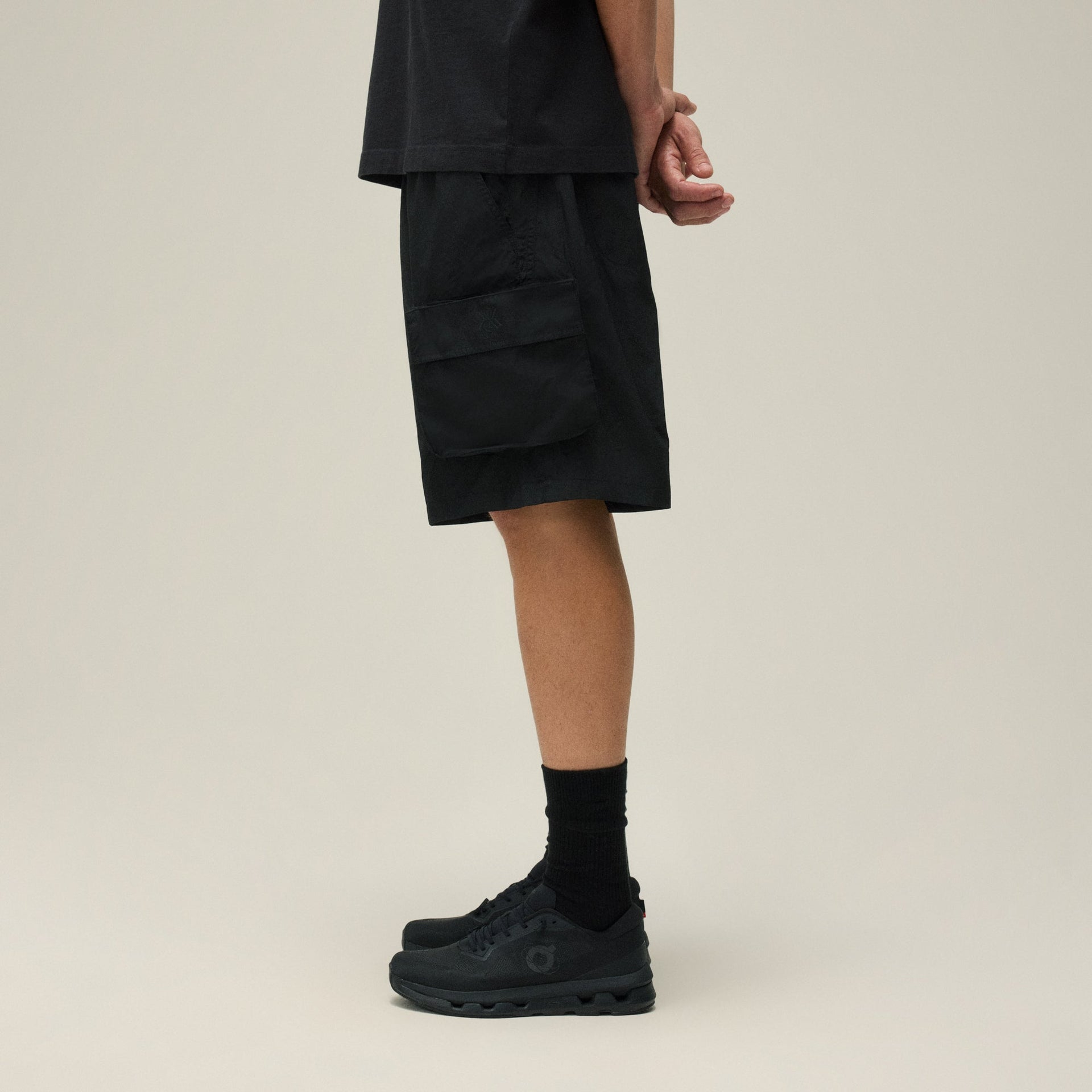 Kith Wrinkle Nylon Evan Cargo Short - Black