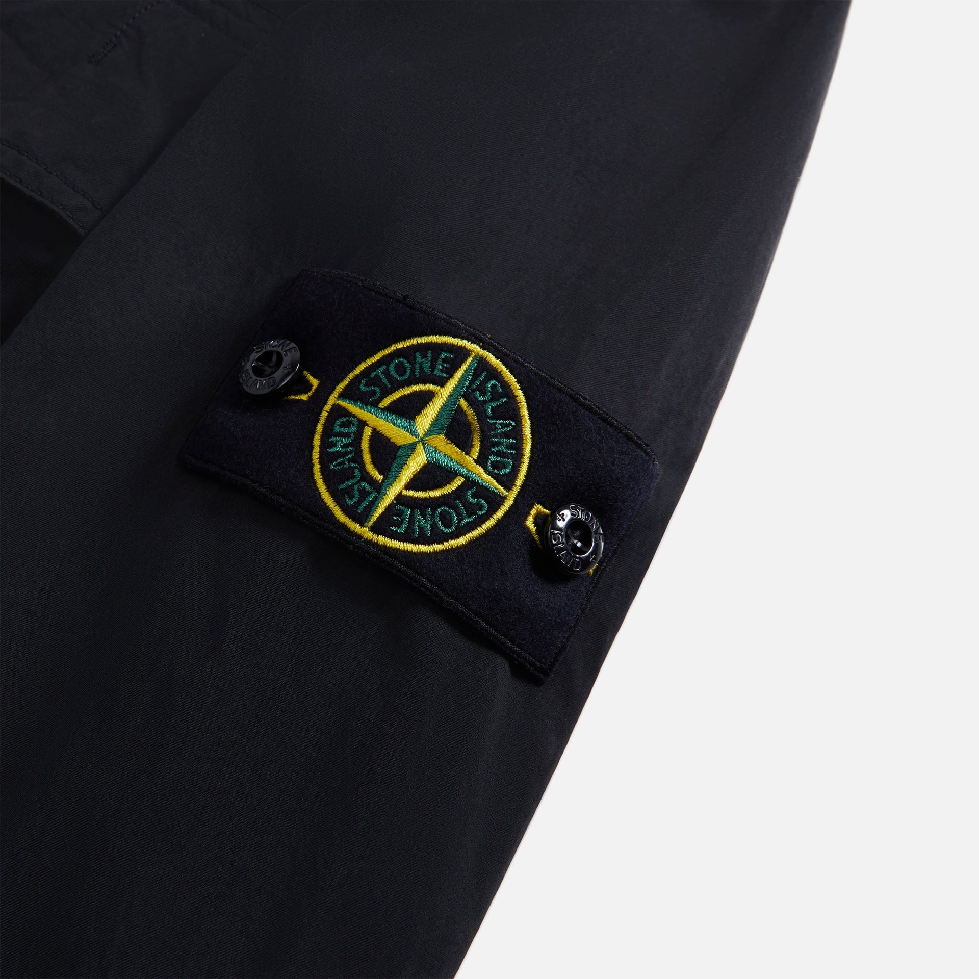 Stone Island Garment Dyed Cotton Twill Overshirt - Black