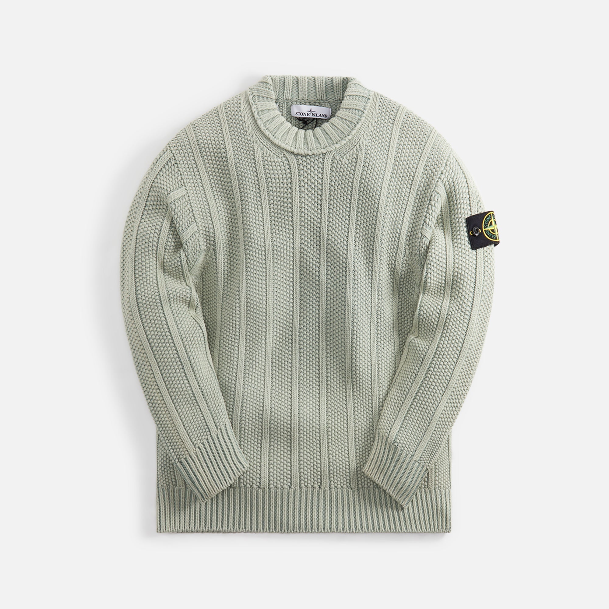 Stone Island Pure Wool Reverse Stitch Knit Crewneck - Sage – Kith