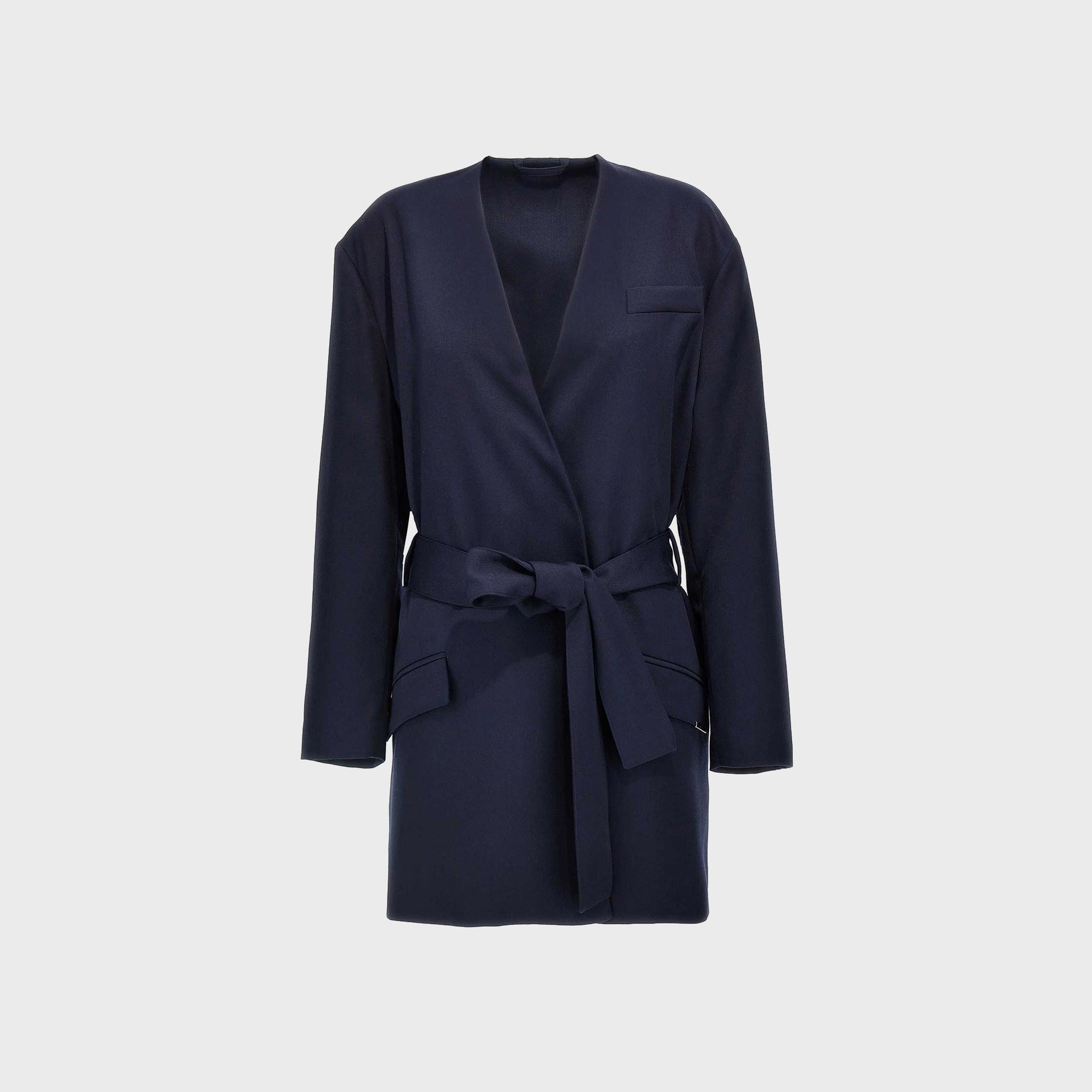 The Attico Long Coat - Navy Blue