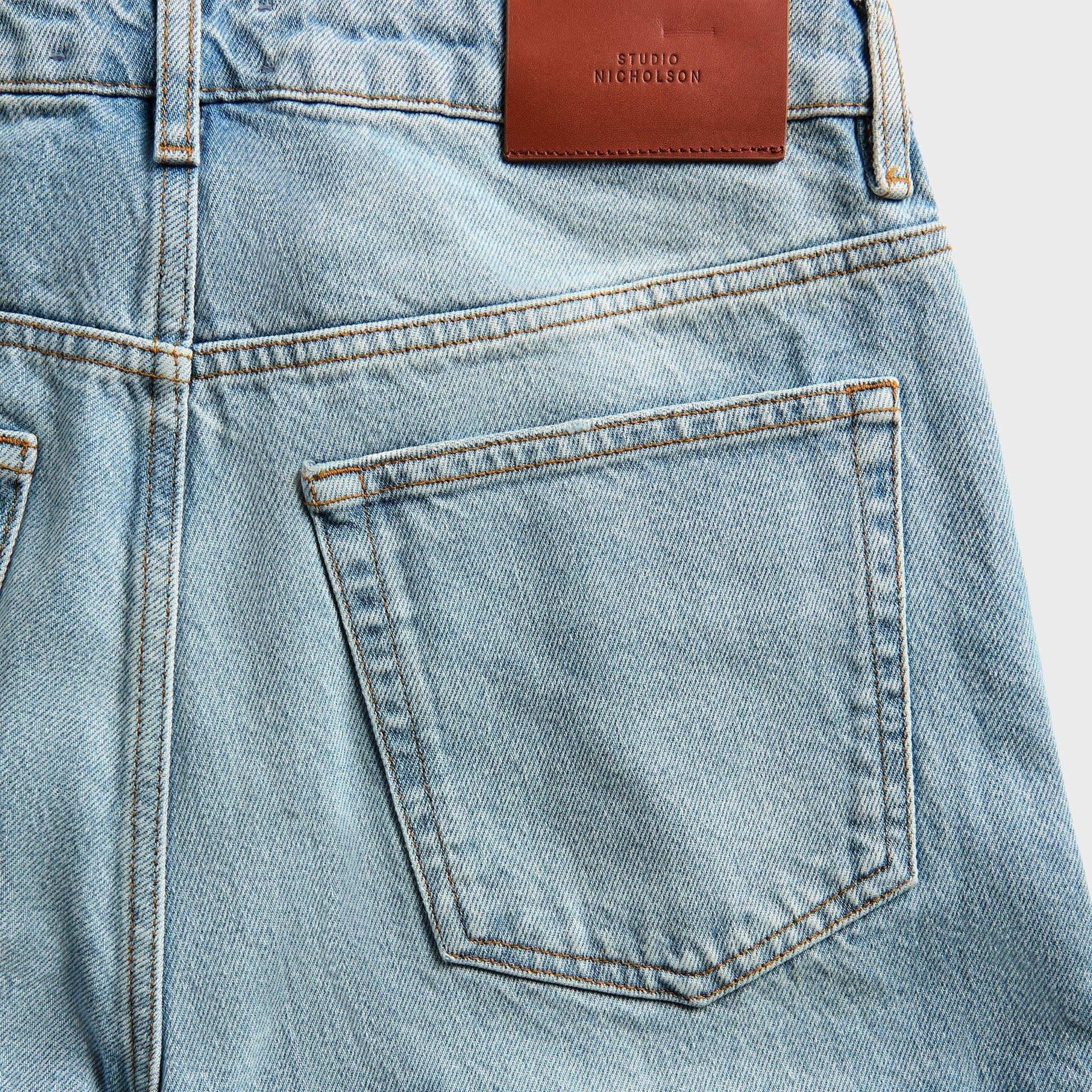 Studio Nicholson Riso Straight Leg Denim Pant - Bleached Wash