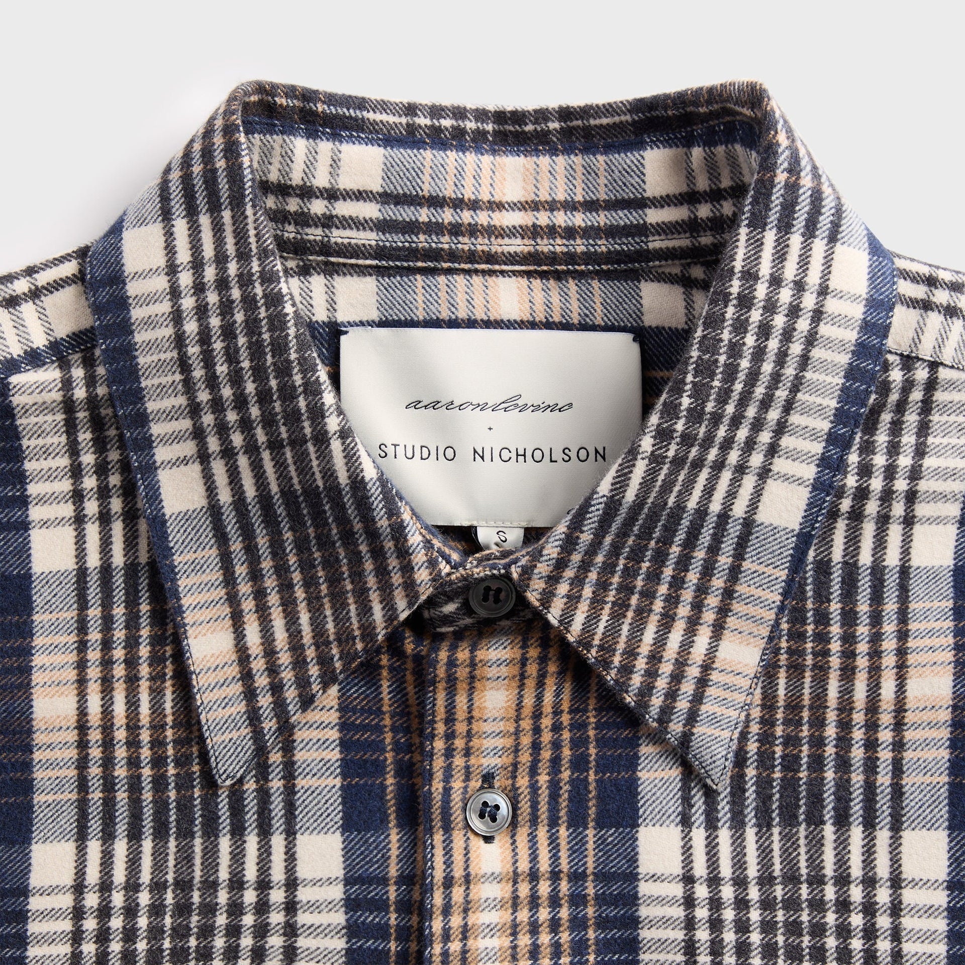 Studio Nicholson x Aaron Levine View Shirt - Navy / Oatmeal