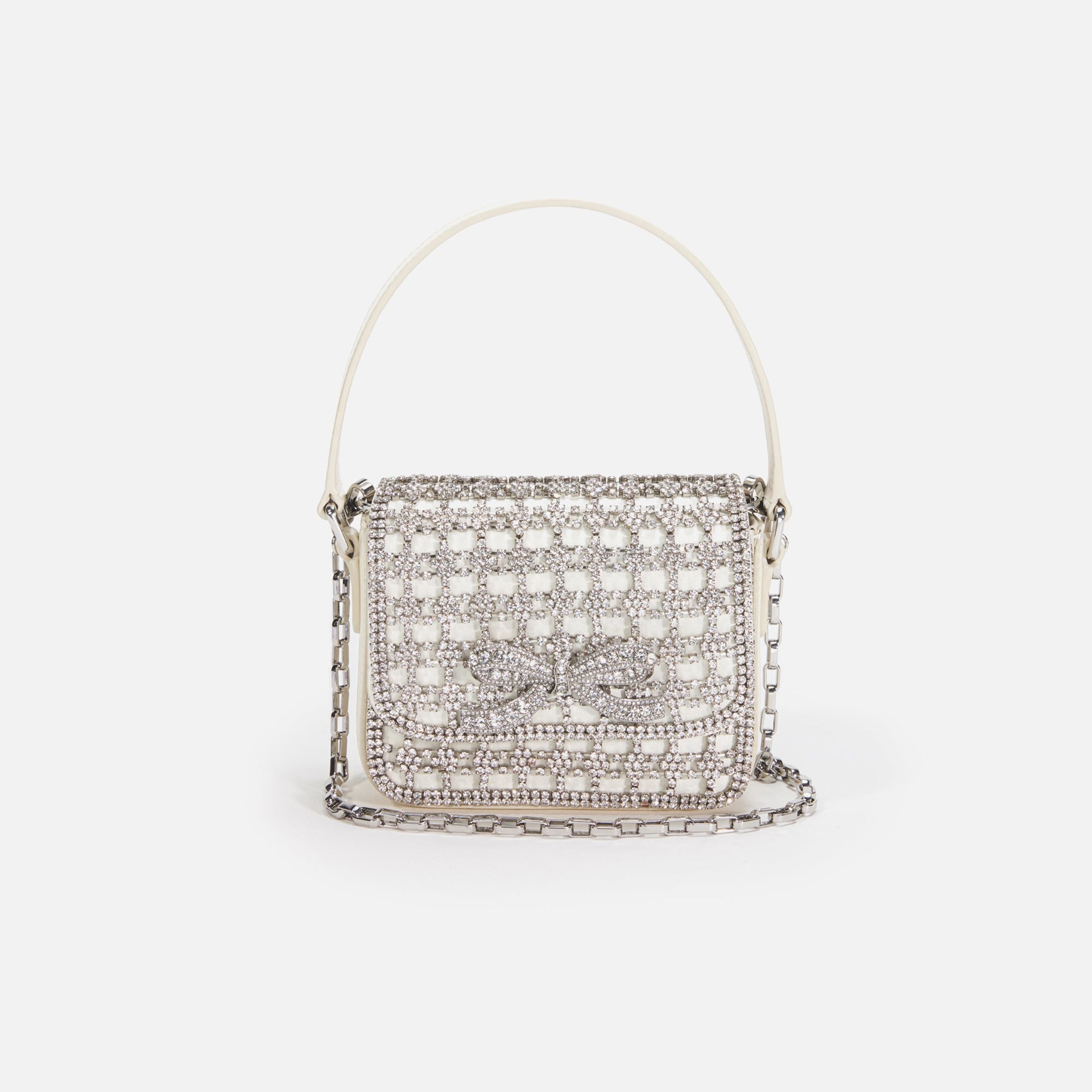 Self-Portrait Crystal Micro Bag - Champagne