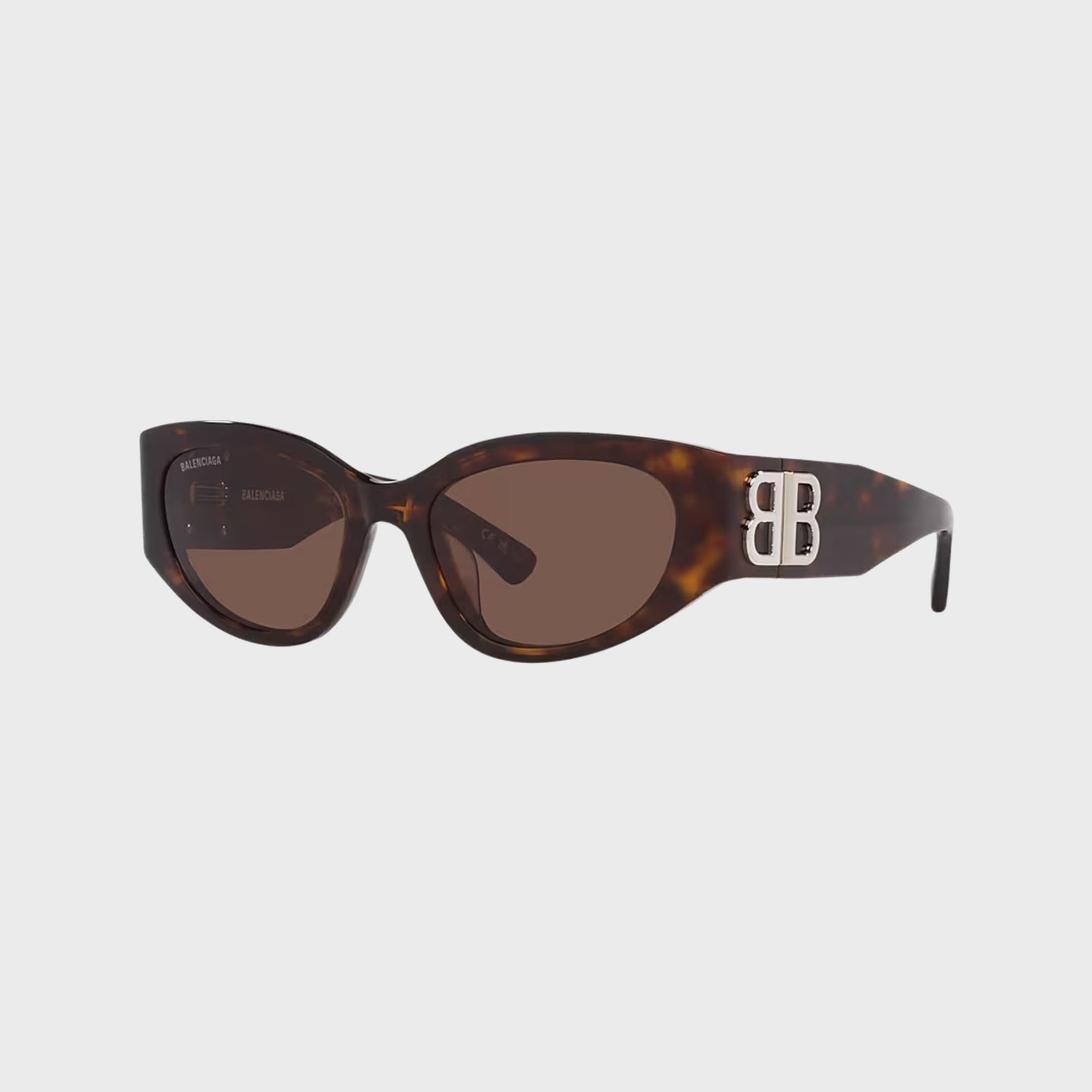 Balenciaga Bossy Round Sunglasses - Brown / Brown