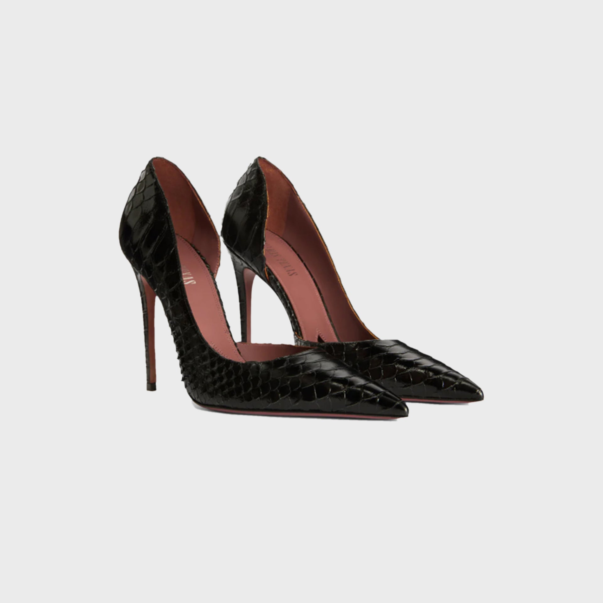 Paris Texas Vera 105 Mono Printed Python Pump Heel - Black