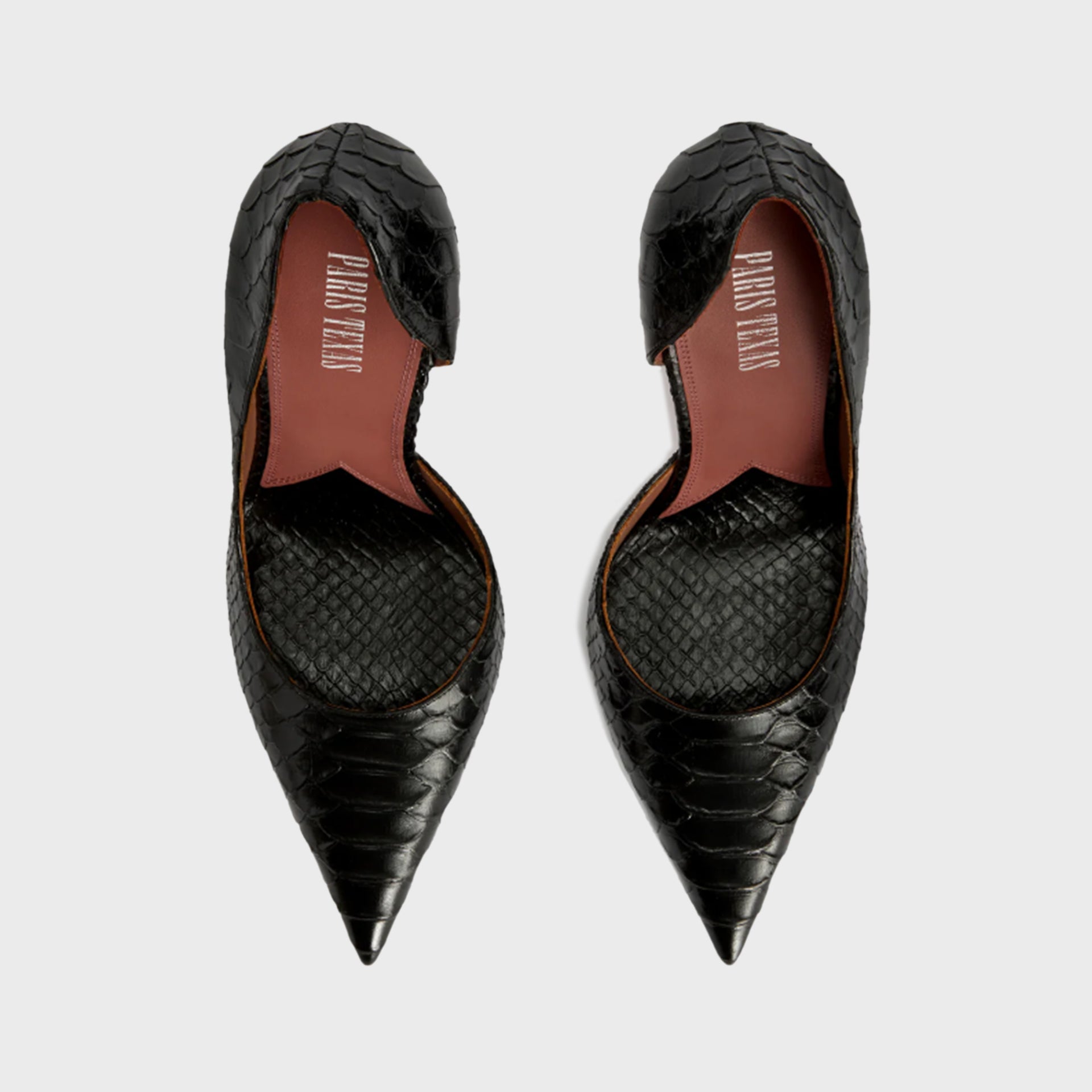 Paris Texas Vera 105 Mono Printed Python Pump Heel - Black