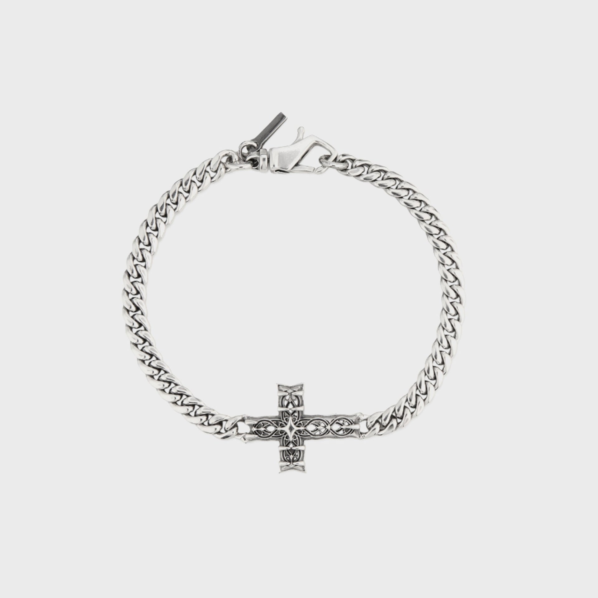 Emanuele Bicocchi Reissue Notre Cross Cross Chain Bracelet - Silver