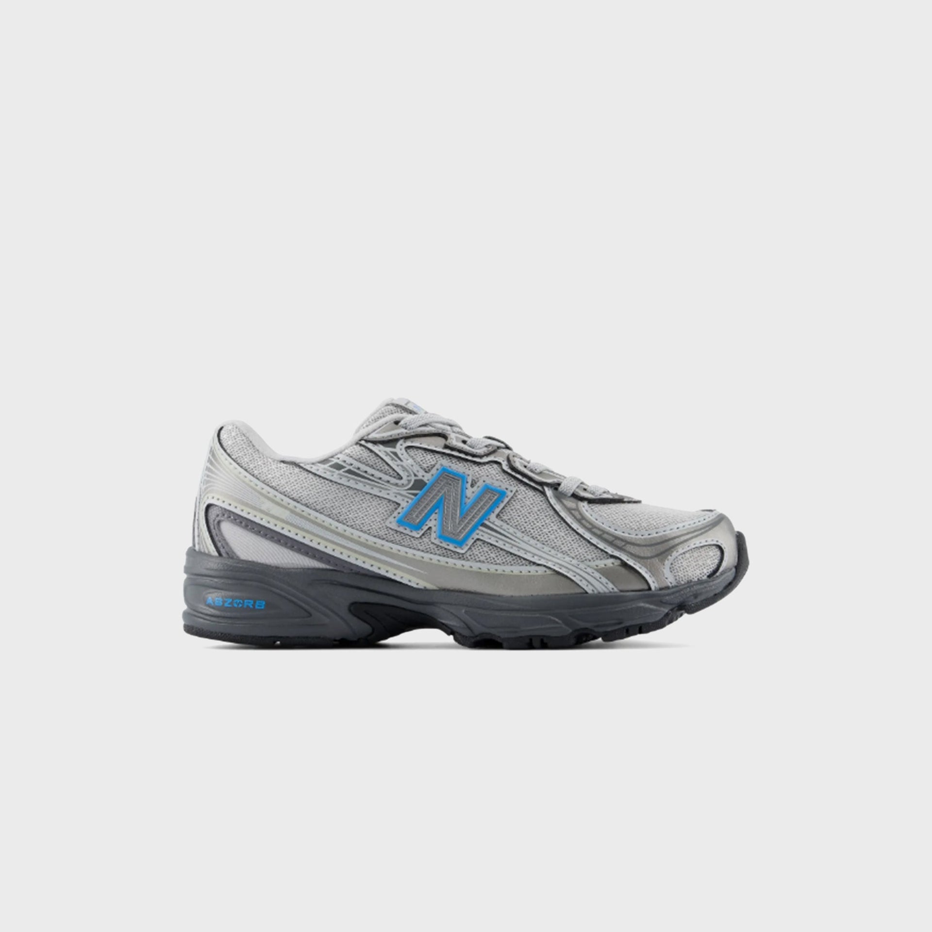New Balance GS 740 Bungee Lace - Dark Silver Metallic / Fan Blue