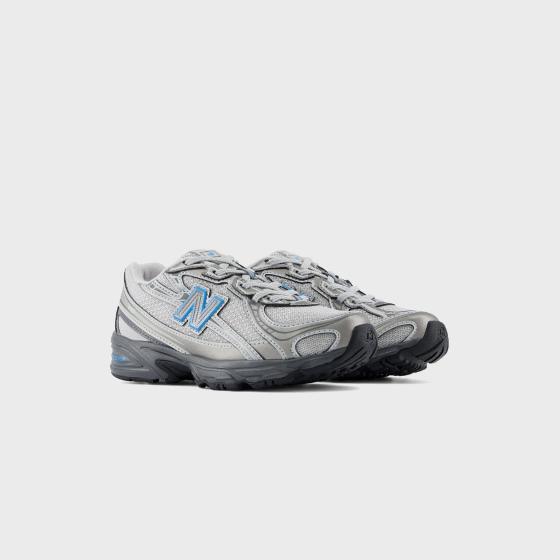 New Balance GS 740 Bungee Lace - Dark Silver Metallic / Fan Blue