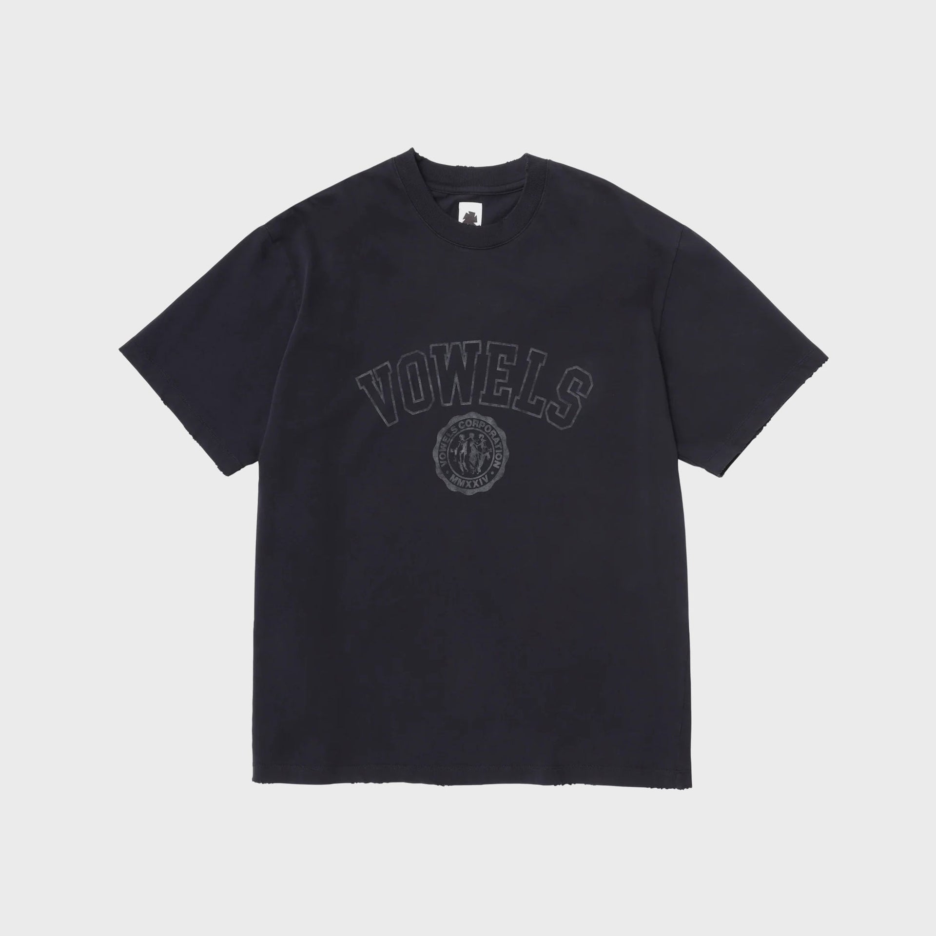 vowels Faded Collegiate Tee - Black