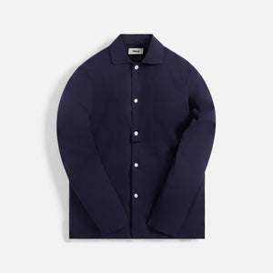 Tekla Poplin Long Sleeve Pajama Shirt - True Navy