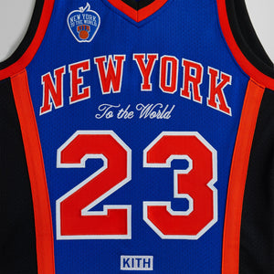 Kith and Mitchell & Ness for the New York Knicks Marcus Camby Jersey - Knicks Blue / Knicks Orange