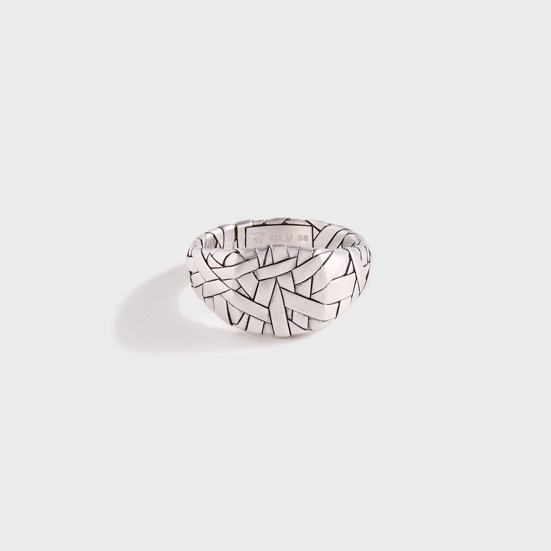 Tom Wood Quilt Small Ring - Silver