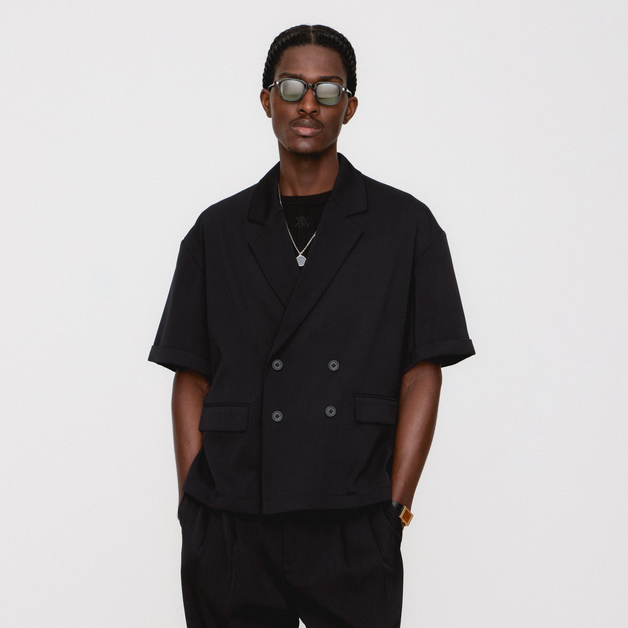 Kith Wrinkle Nylon Windsor Panelled Track Jacket - Black