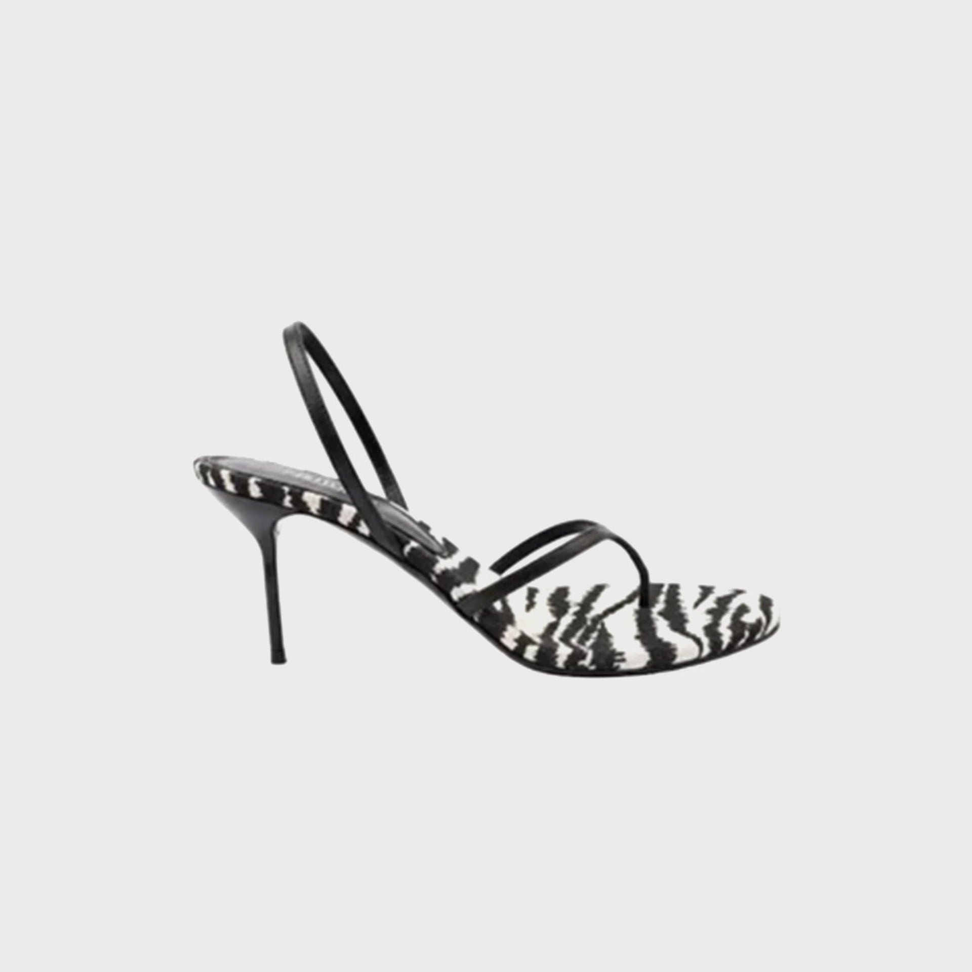 Paris Texas Lidia Thong Slingback 70 - Black / White