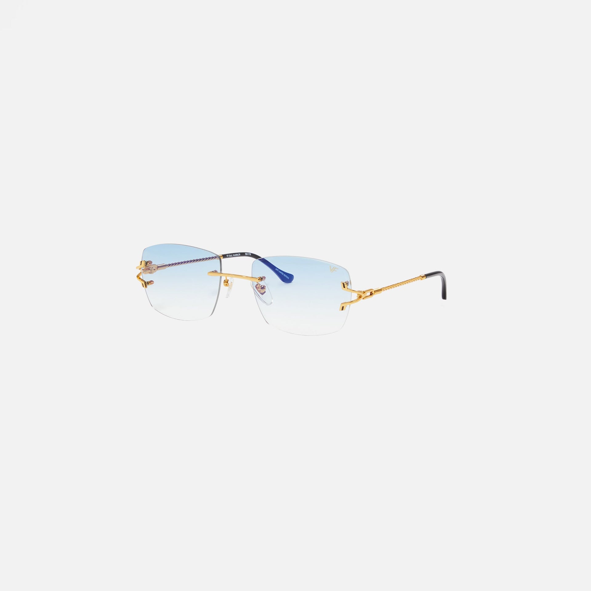 Vintage Frames Bal Harbour Drill Mount 24KT Gold - Blue Gradient